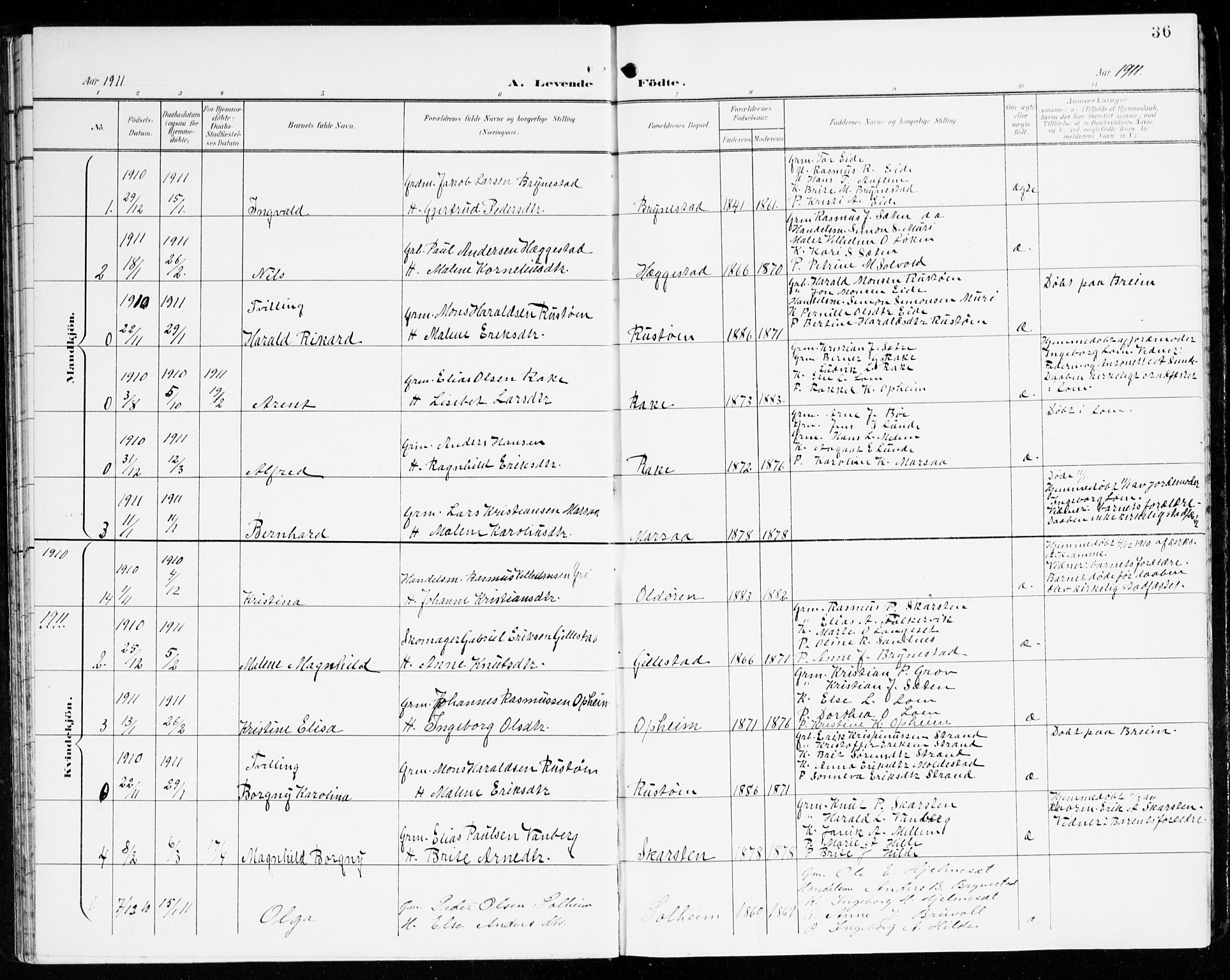 Innvik sokneprestembete, AV/SAB-A-80501: Parish register (official) no. C 2, 1900-1920, p. 36