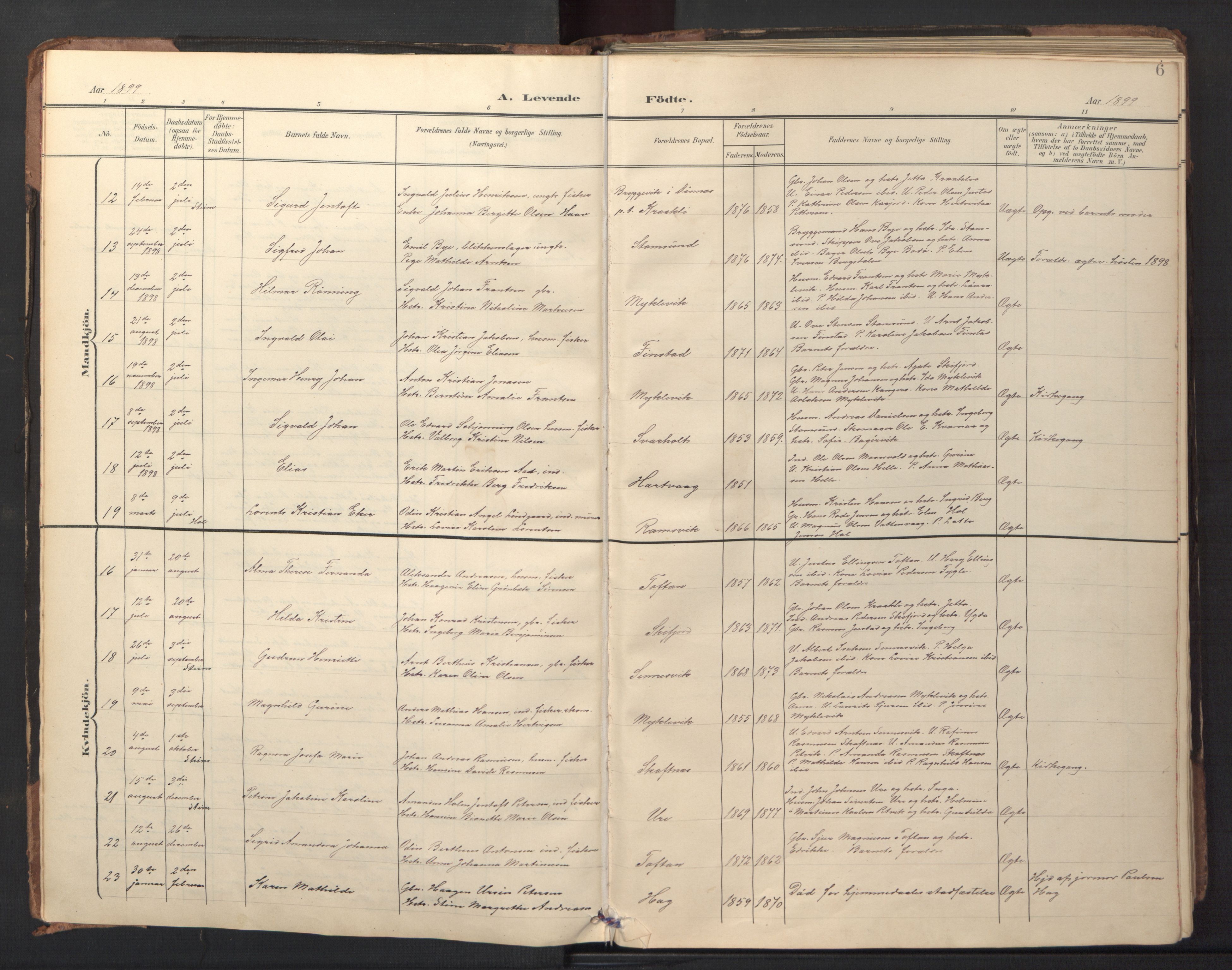 Ministerialprotokoller, klokkerbøker og fødselsregistre - Nordland, AV/SAT-A-1459/882/L1185: Parish register (copy) no. 882C03, 1898-1910, p. 6