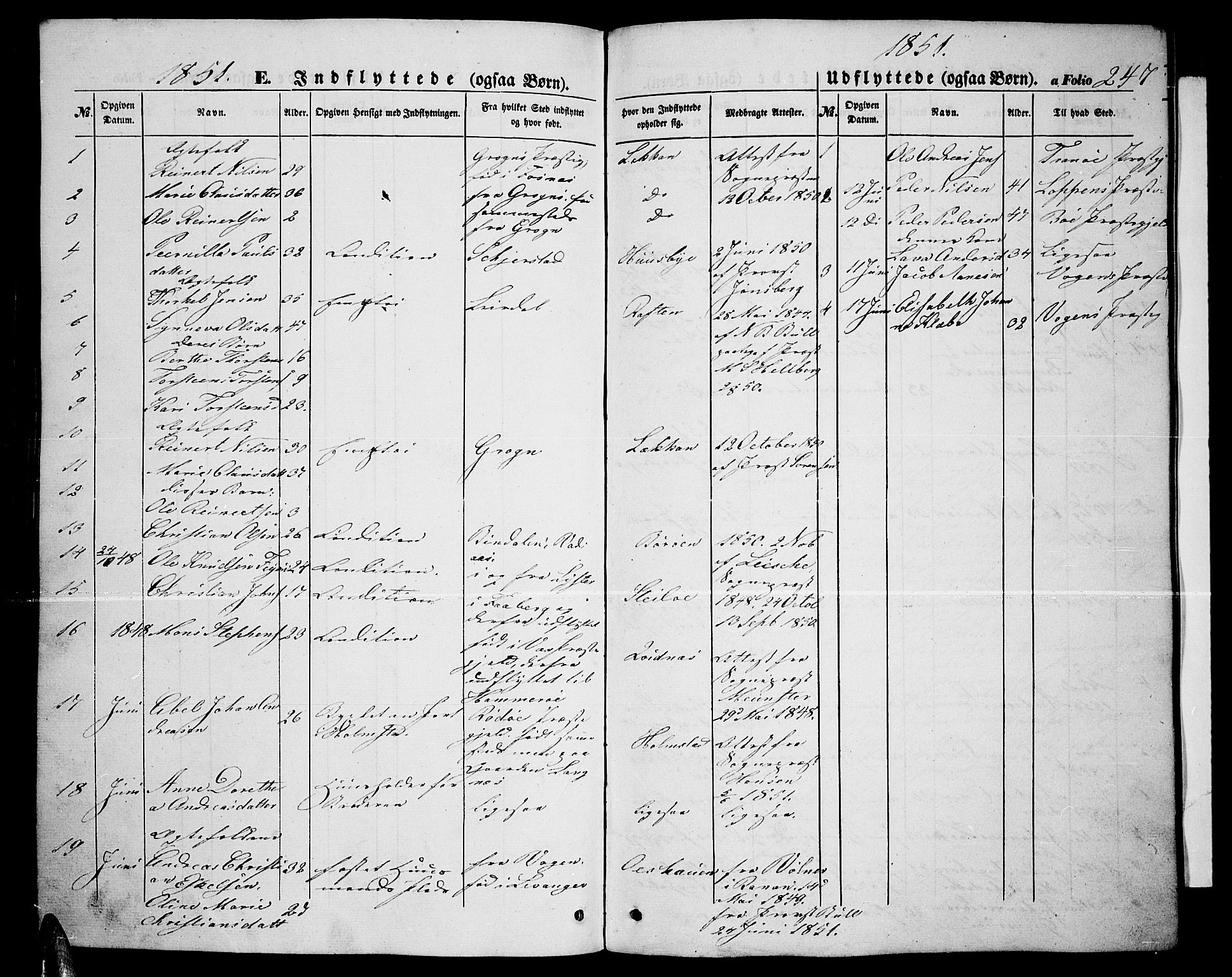Ministerialprotokoller, klokkerbøker og fødselsregistre - Nordland, SAT/A-1459/888/L1265: Parish register (copy) no. 888C03, 1850-1863, p. 247
