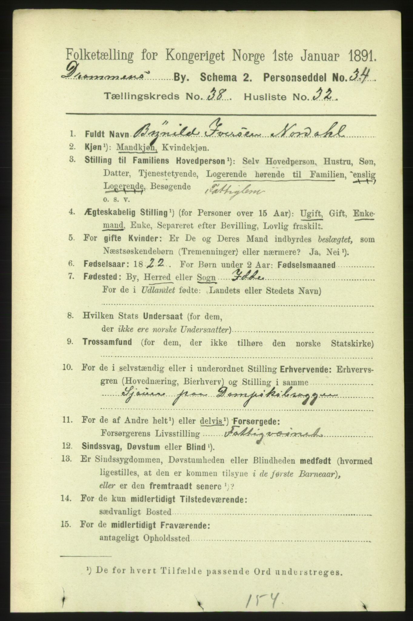 RA, 1891 census for 0602 Drammen, 1891, p. 23280