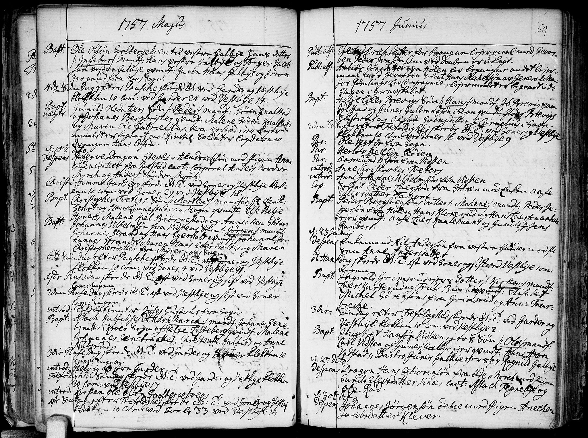 Vestby prestekontor Kirkebøker, SAO/A-10893/F/Fa/L0002: Parish register (official) no. I 2, 1750-1779, p. 64