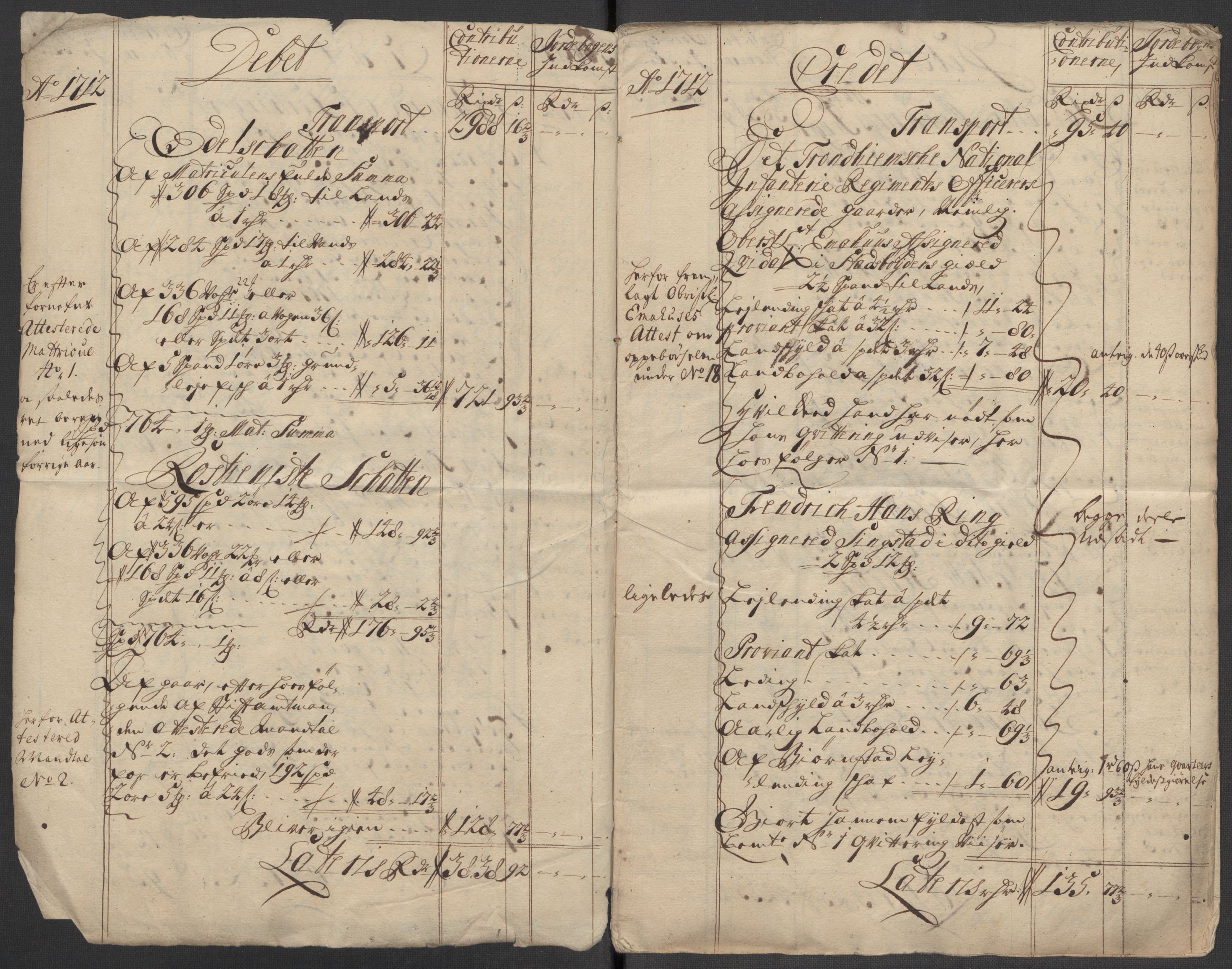 Rentekammeret inntil 1814, Reviderte regnskaper, Fogderegnskap, AV/RA-EA-4092/R57/L3861: Fogderegnskap Fosen, 1712-1713, p. 5