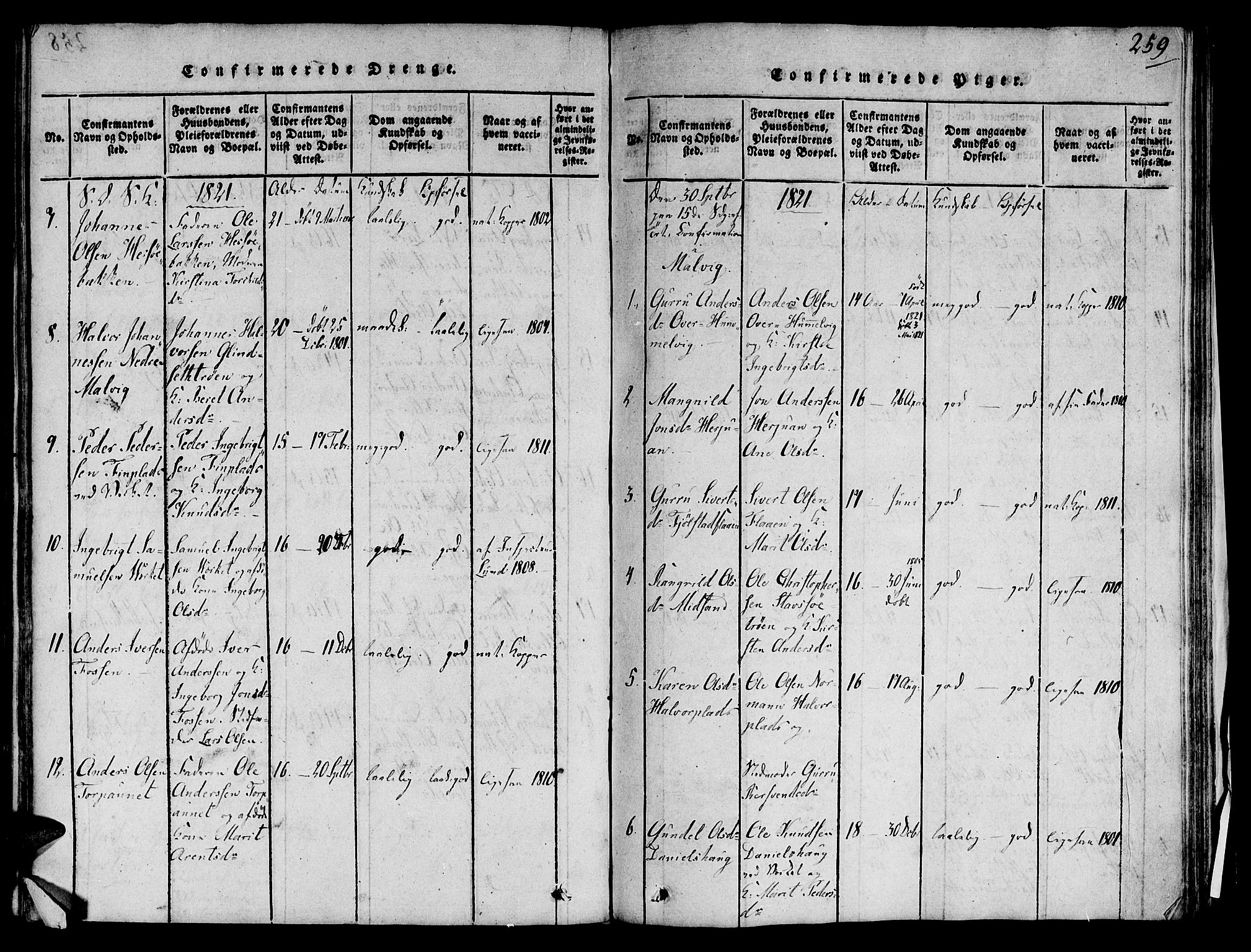 Ministerialprotokoller, klokkerbøker og fødselsregistre - Sør-Trøndelag, AV/SAT-A-1456/606/L0283: Parish register (official) no. 606A03 /1, 1818-1823, p. 259