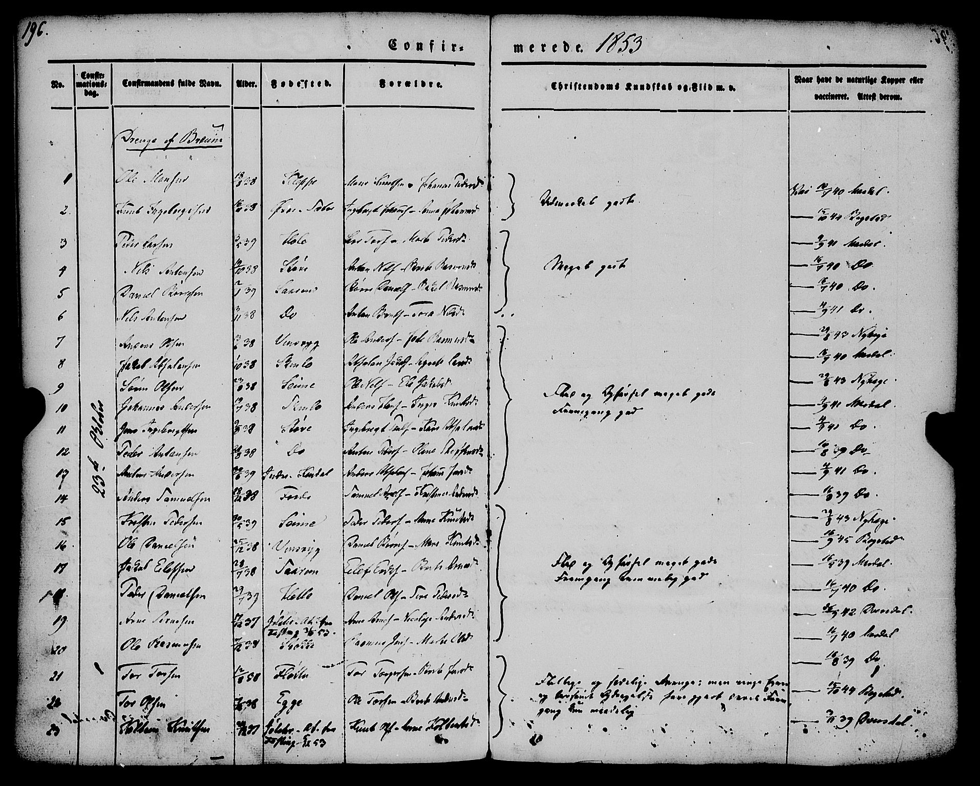 Gloppen sokneprestembete, AV/SAB-A-80101/H/Haa/Haaa/L0008: Parish register (official) no. A 8, 1837-1855, p. 196