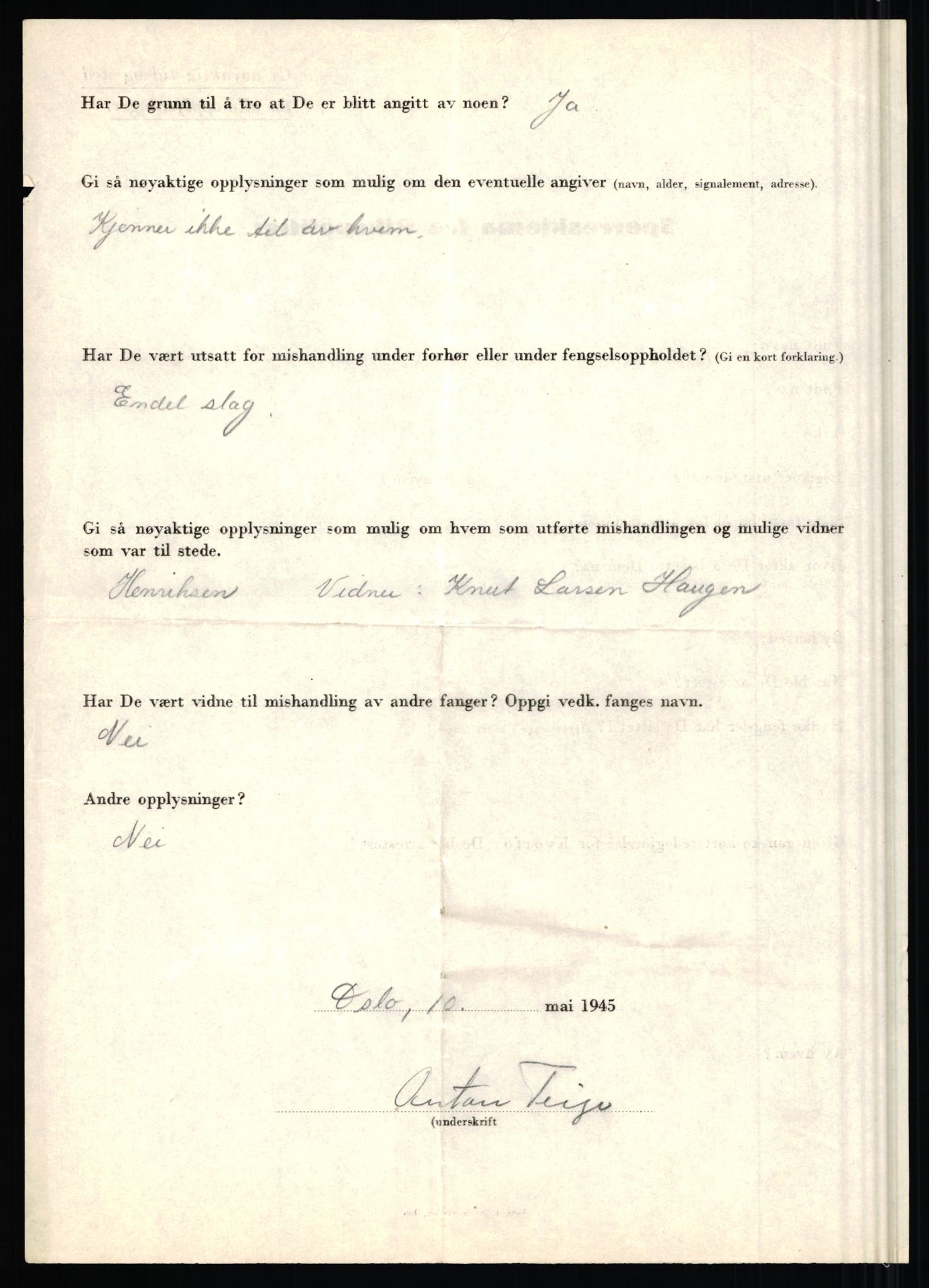 Rikspolitisjefen, AV/RA-S-1560/L/L0016: Sti, Lauritz - Tettum, Karl August, 1940-1945, p. 1050