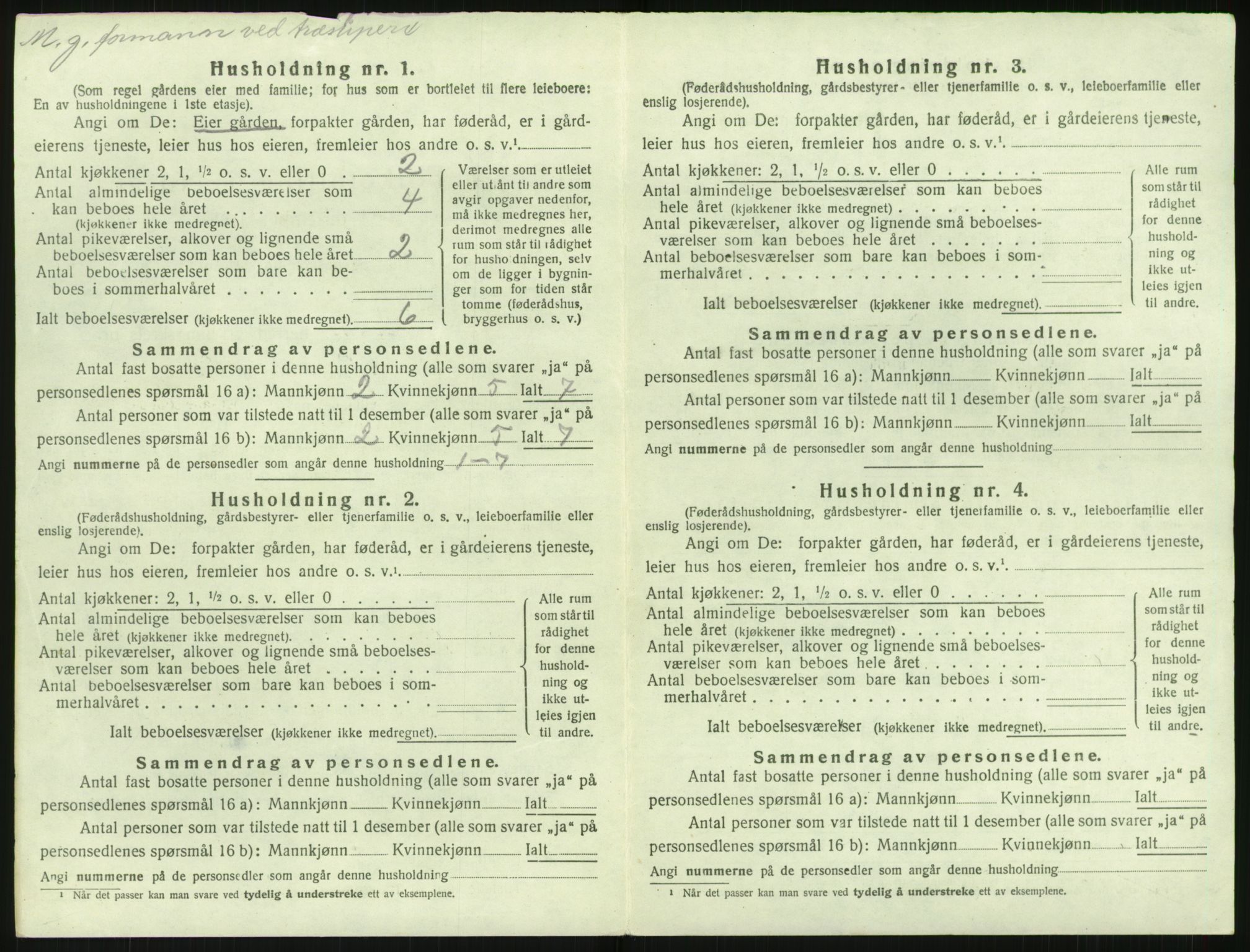 SAK, 1920 census for Holt, 1920, p. 1475