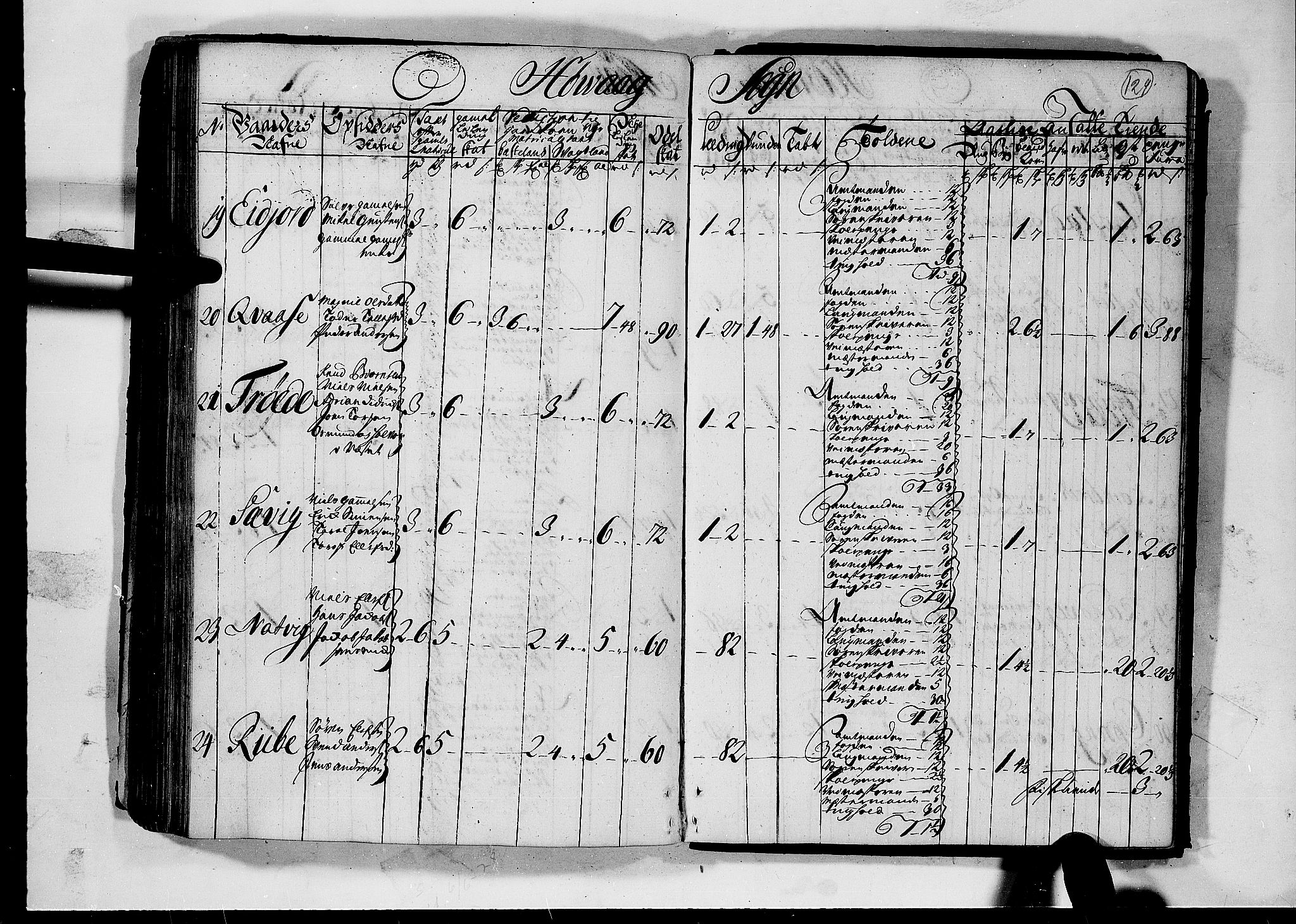 Rentekammeret inntil 1814, Realistisk ordnet avdeling, AV/RA-EA-4070/N/Nb/Nbf/L0124: Nedenes matrikkelprotokoll, 1723, p. 128b-129a