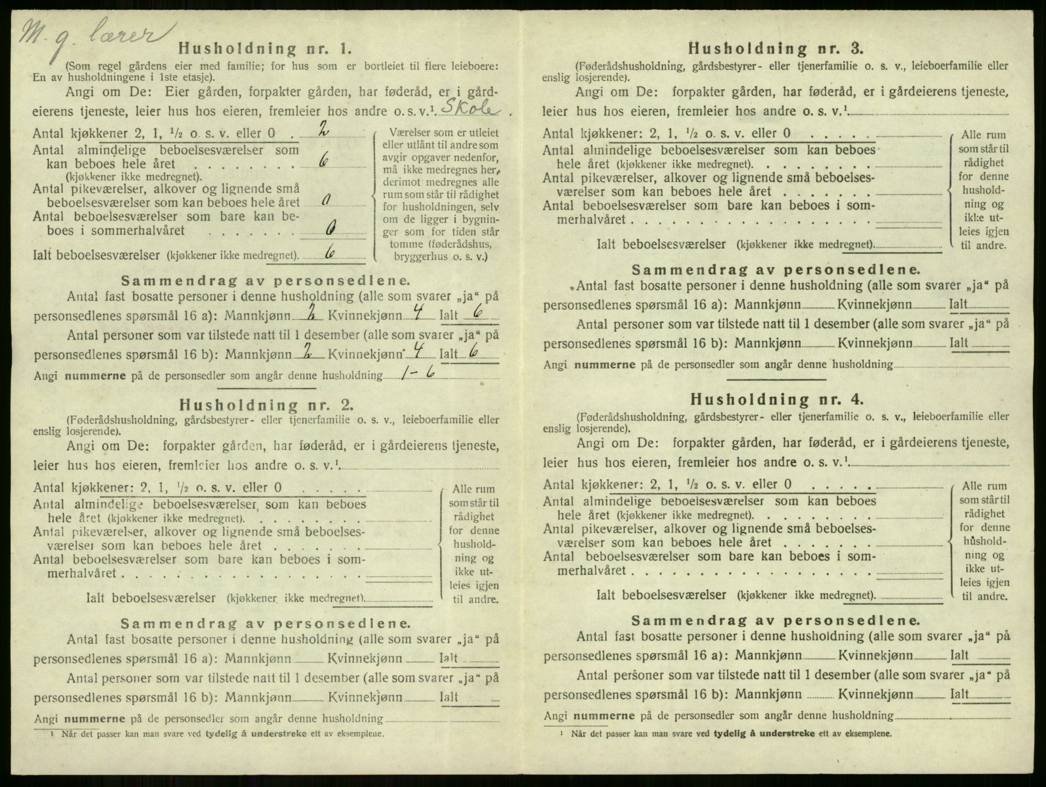 SAKO, 1920 census for Hole, 1920, p. 210