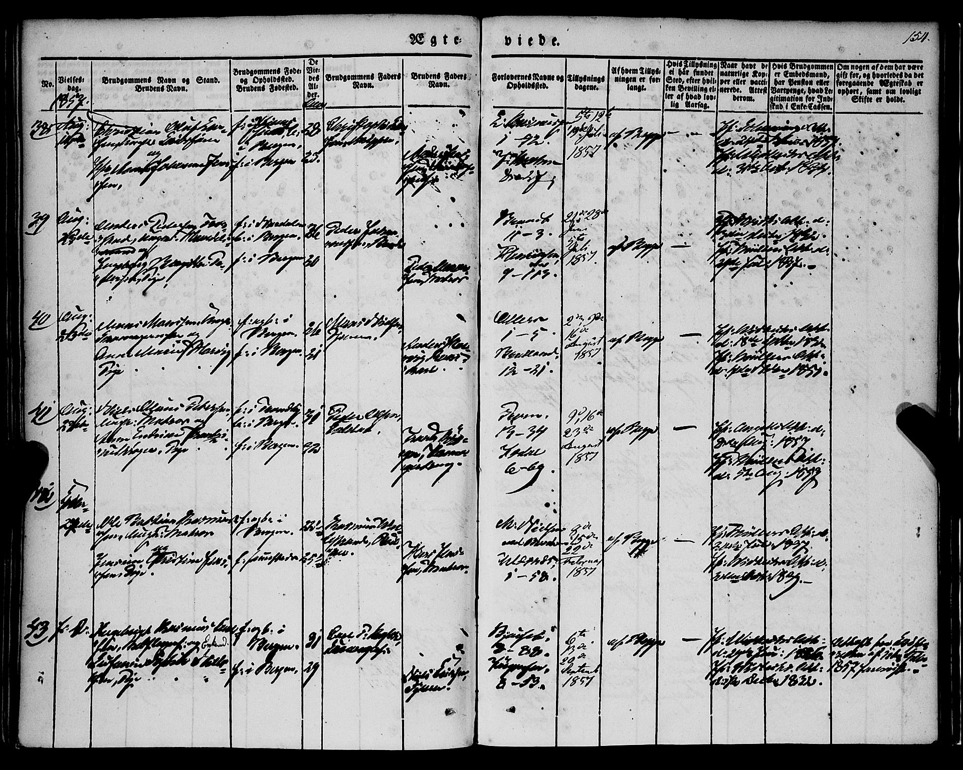 Nykirken Sokneprestembete, AV/SAB-A-77101/H/Haa/L0031: Parish register (official) no. D 1, 1834-1861, p. 154