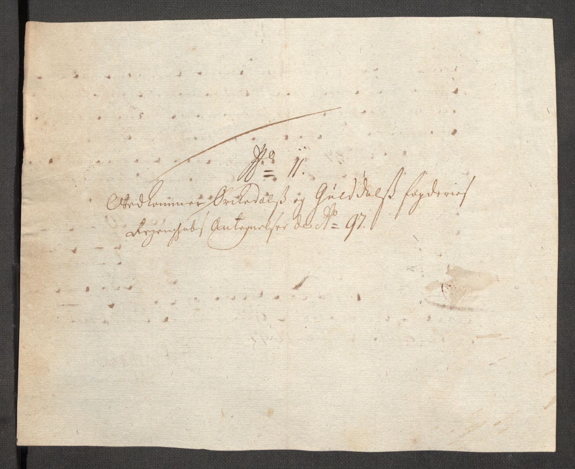 Rentekammeret inntil 1814, Reviderte regnskaper, Fogderegnskap, AV/RA-EA-4092/R60/L3947: Fogderegnskap Orkdal og Gauldal, 1697, p. 261