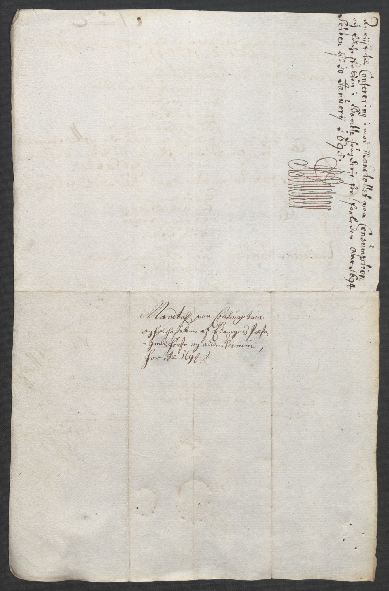 Rentekammeret inntil 1814, Reviderte regnskaper, Fogderegnskap, AV/RA-EA-4092/R36/L2092: Fogderegnskap Øvre og Nedre Telemark og Bamble, 1694, p. 224