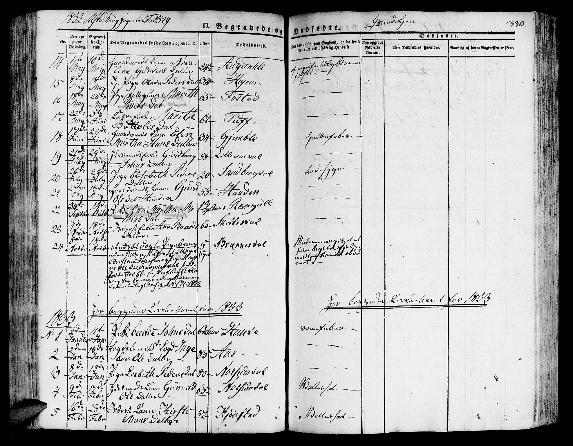 Ministerialprotokoller, klokkerbøker og fødselsregistre - Nord-Trøndelag, AV/SAT-A-1458/717/L0152: Parish register (official) no. 717A05 /1, 1825-1836, p. 330
