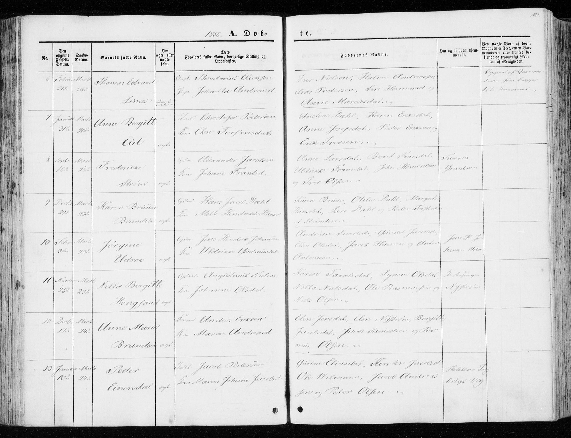 Ministerialprotokoller, klokkerbøker og fødselsregistre - Sør-Trøndelag, SAT/A-1456/657/L0704: Parish register (official) no. 657A05, 1846-1857, p. 100