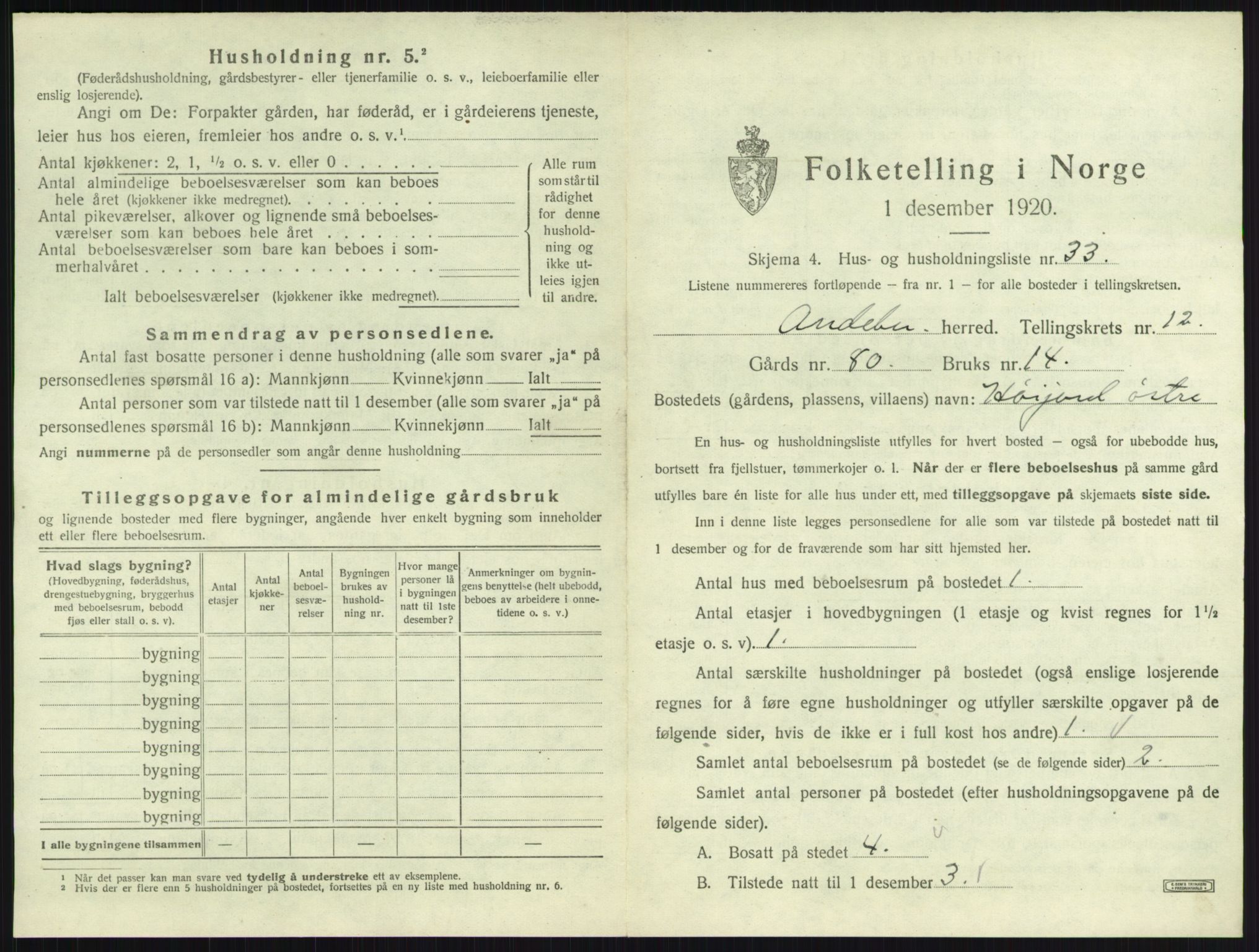 SAKO, 1920 census for Andebu, 1920, p. 714