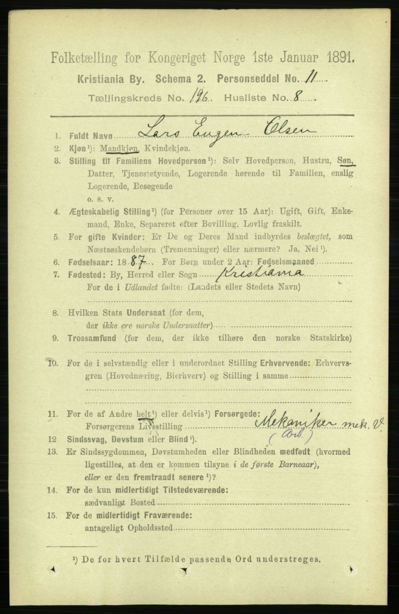 RA, 1891 census for 0301 Kristiania, 1891, p. 118549