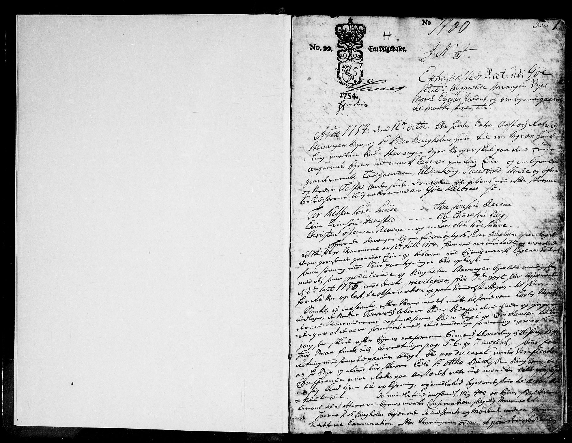 Jæren og Dalane sorenskriveri, AV/SAST-A-100306/3/30/30BA/L0083: TINGBOK, 1754-1758, p. 0b-1a