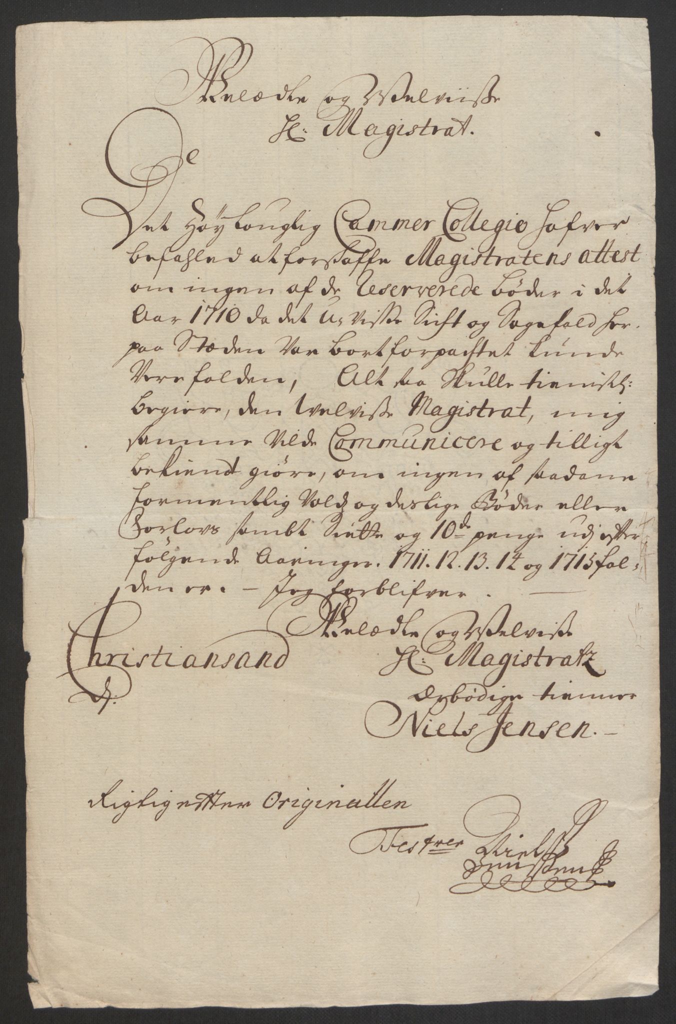 Rentekammeret inntil 1814, Reviderte regnskaper, Byregnskaper, RA/EA-4066/R/Rm/L0285: [M18] Sikt og sakefall, 1681-1718, p. 426