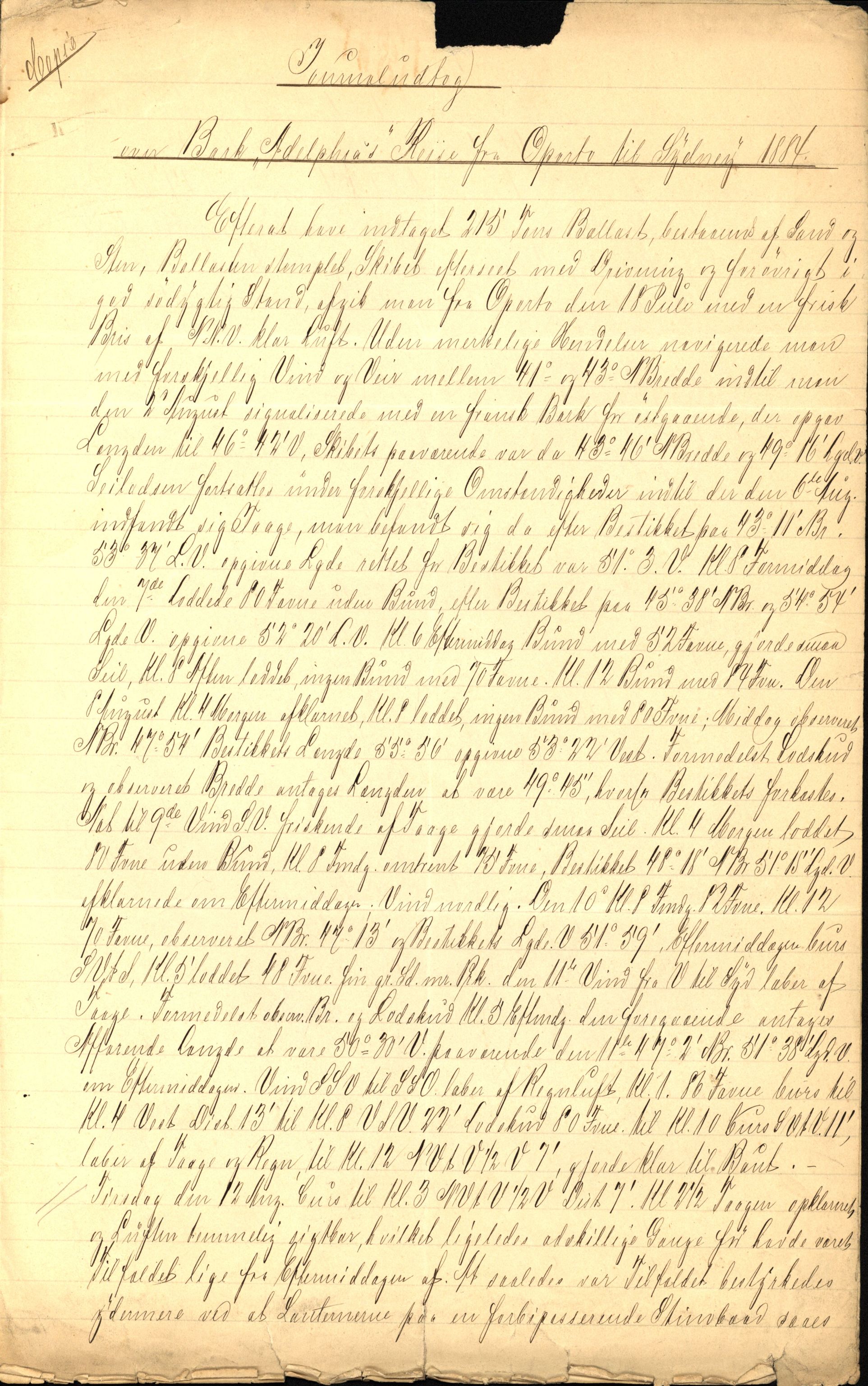 Pa 63 - Østlandske skibsassuranceforening, VEMU/A-1079/G/Ga/L0017/0009: Havaridokumenter / Agnese, Agnes, Adelphia, Kvik, Varnæs, 1884, p. 53