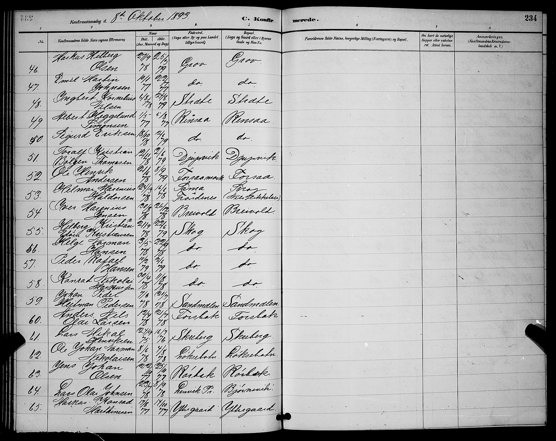 Ibestad sokneprestembete, SATØ/S-0077/H/Ha/Hab/L0008klokker: Parish register (copy) no. 8, 1890-1903, p. 234