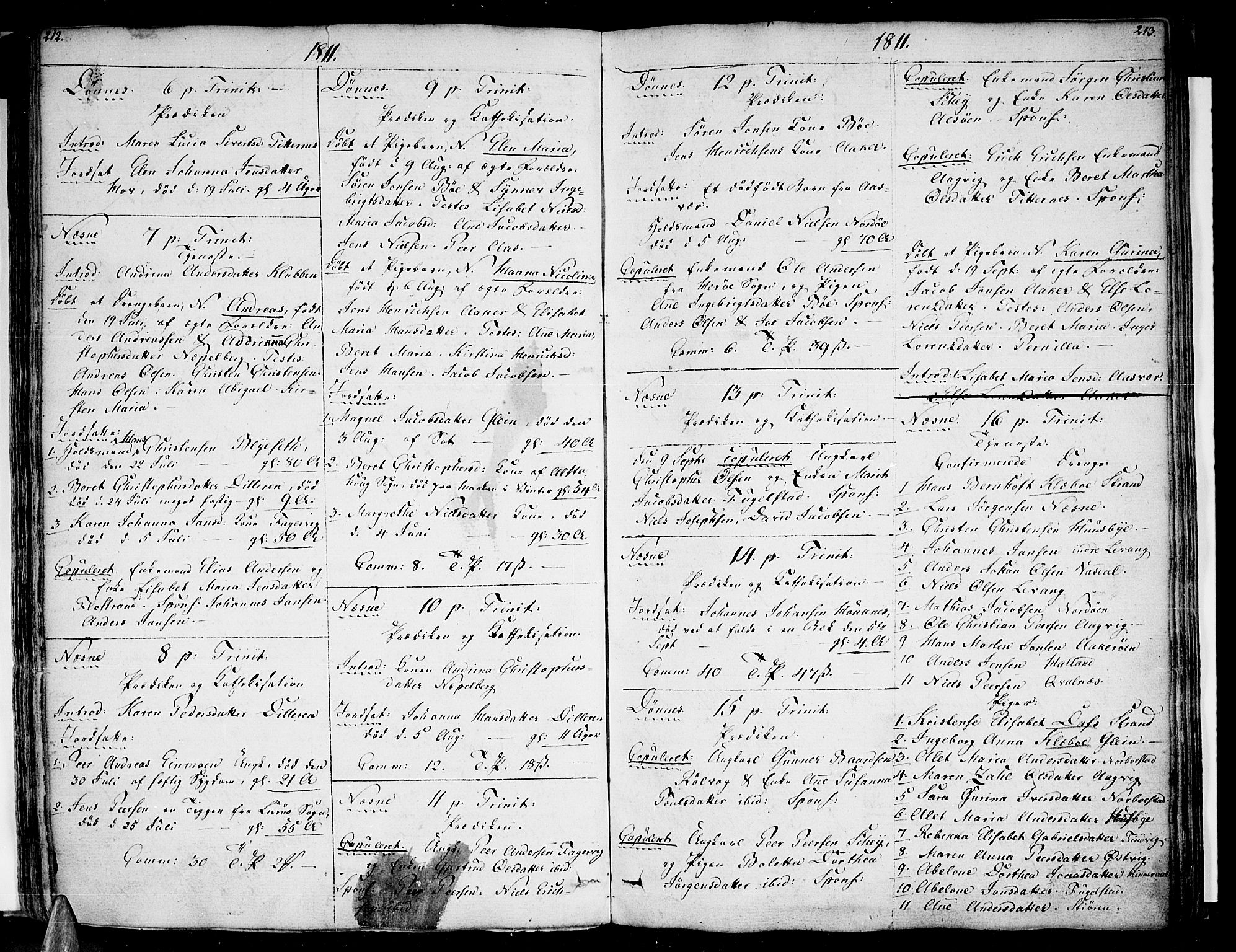 Ministerialprotokoller, klokkerbøker og fødselsregistre - Nordland, AV/SAT-A-1459/838/L0545: Parish register (official) no. 838A04, 1791-1820, p. 212-213