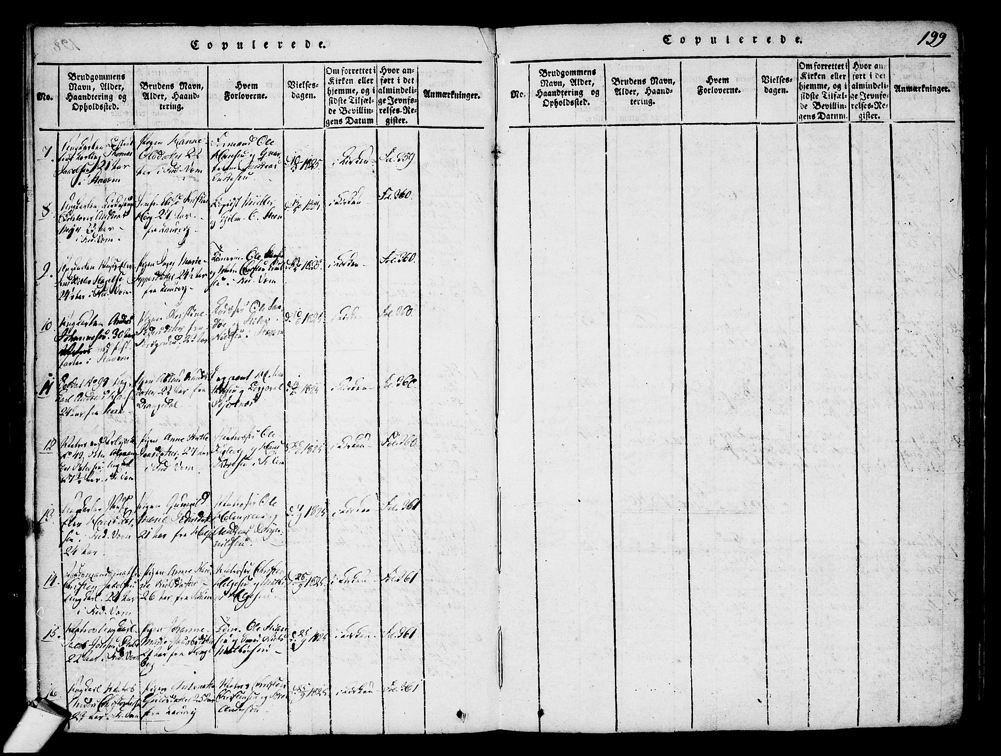 Stavern kirkebøker, AV/SAKO-A-318/F/Fa/L0006: Parish register (official) no. 6, 1816-1839, p. 199