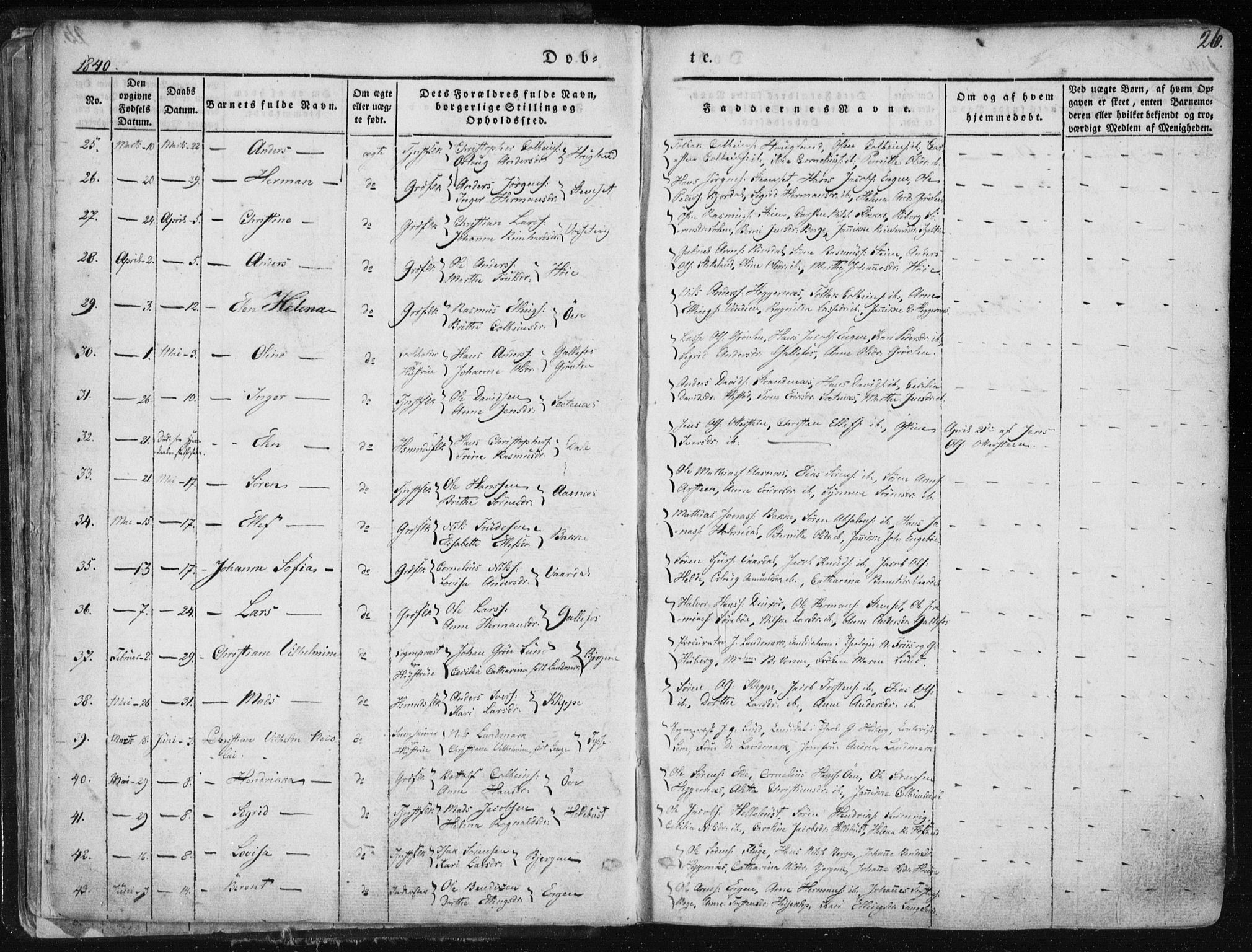 Fjaler sokneprestembete, SAB/A-79801/H/Haa/Haaa/L0006: Parish register (official) no. A 6, 1835-1884, p. 26