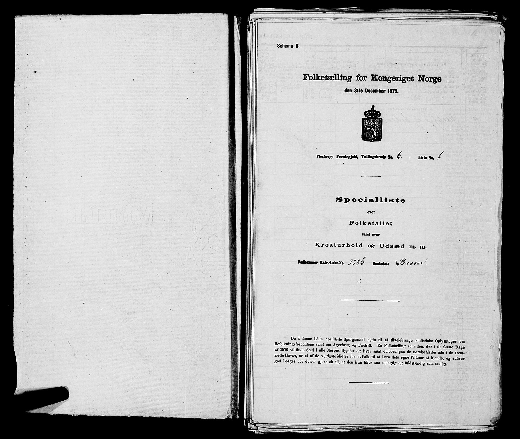 SAKO, 1875 census for 0631P Flesberg, 1875, p. 1083