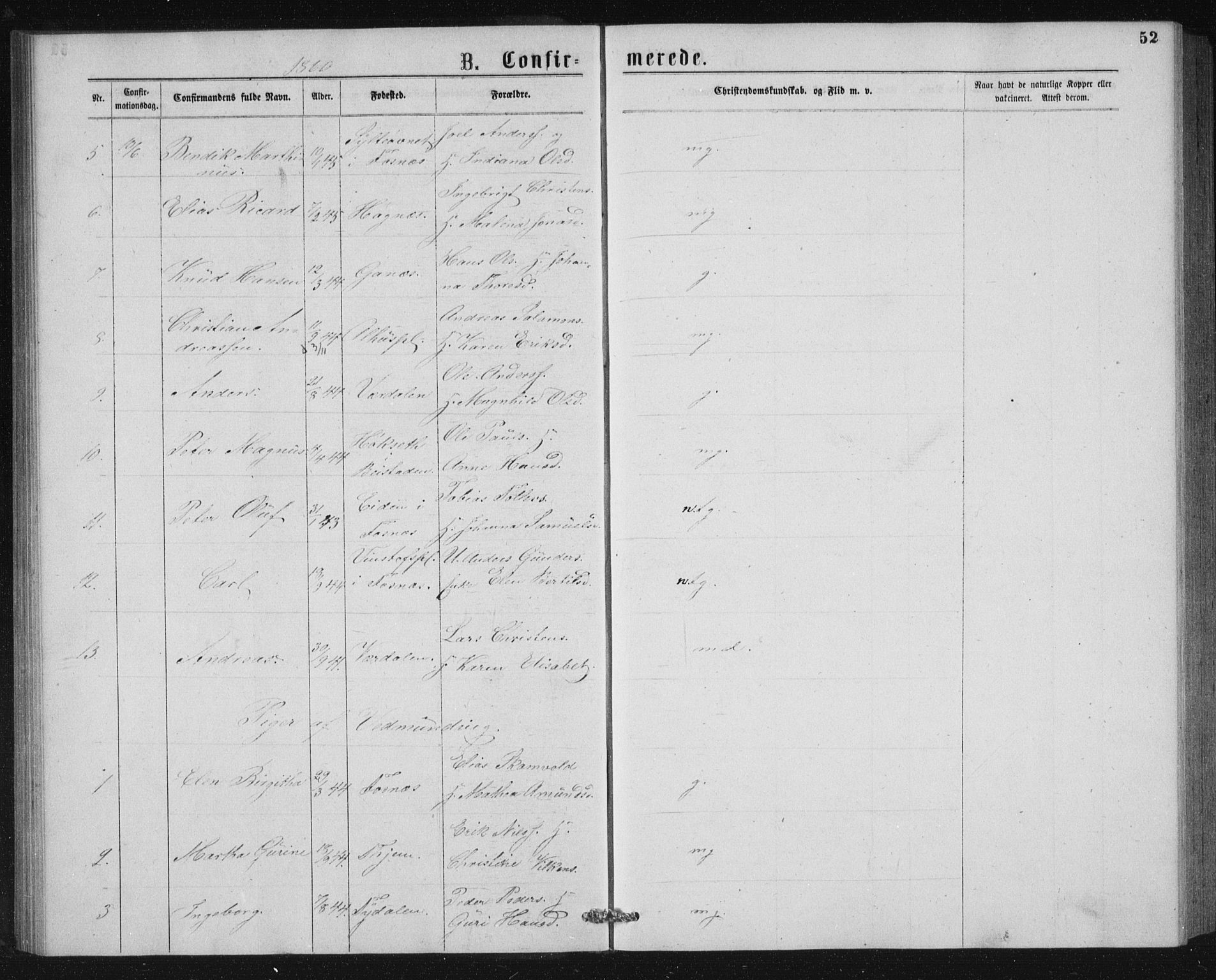 Ministerialprotokoller, klokkerbøker og fødselsregistre - Nord-Trøndelag, SAT/A-1458/768/L0567: Parish register (official) no. 768A02, 1837-1865, p. 52