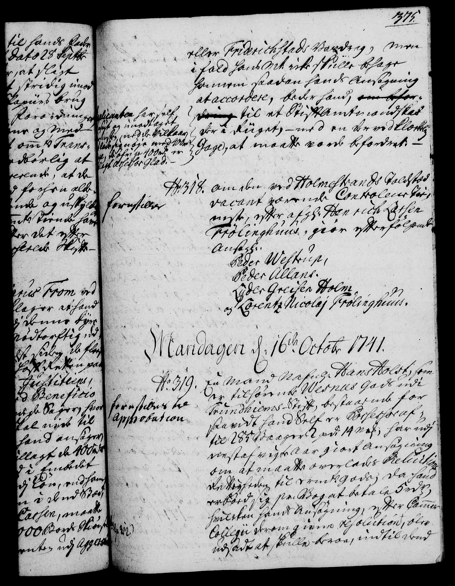 Rentekammeret, Kammerkanselliet, RA/EA-3111/G/Gh/Gha/L0023: Norsk ekstraktmemorialprotokoll (merket RK 53.68), 1741-1742, p. 375