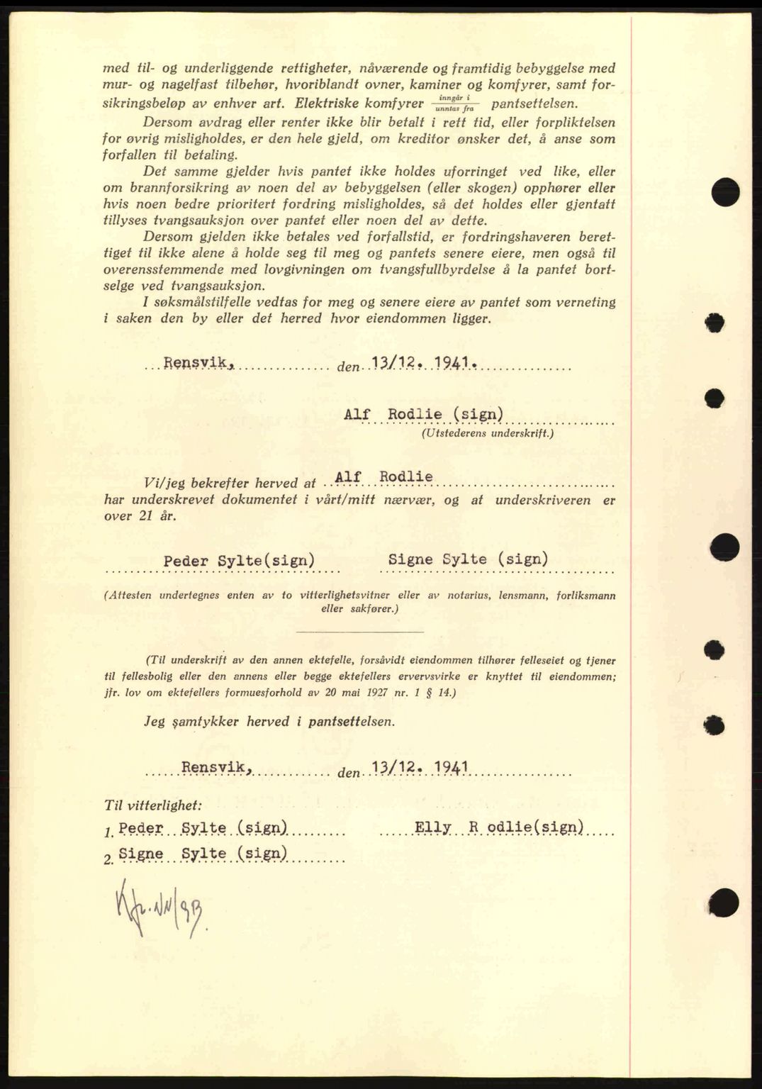 Nordmøre sorenskriveri, AV/SAT-A-4132/1/2/2Ca: Mortgage book no. B88, 1941-1942, Diary no: : 2465/1941