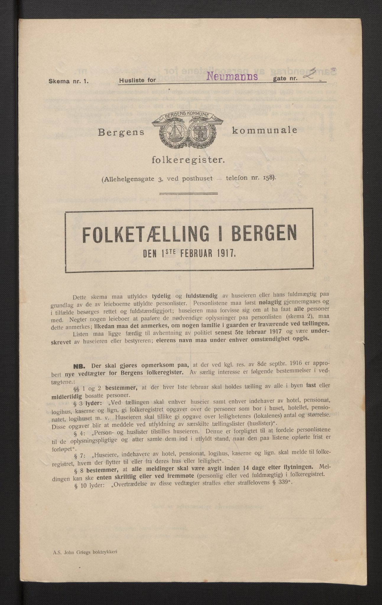 SAB, Municipal Census 1917 for Bergen, 1917, p. 25158