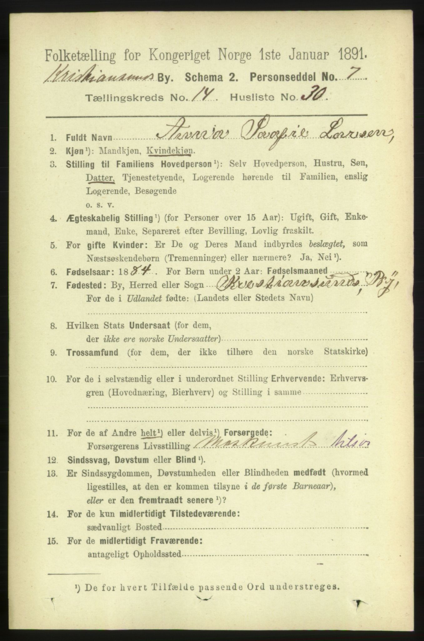 RA, 1891 census for 1503 Kristiansund, 1891, p. 10593