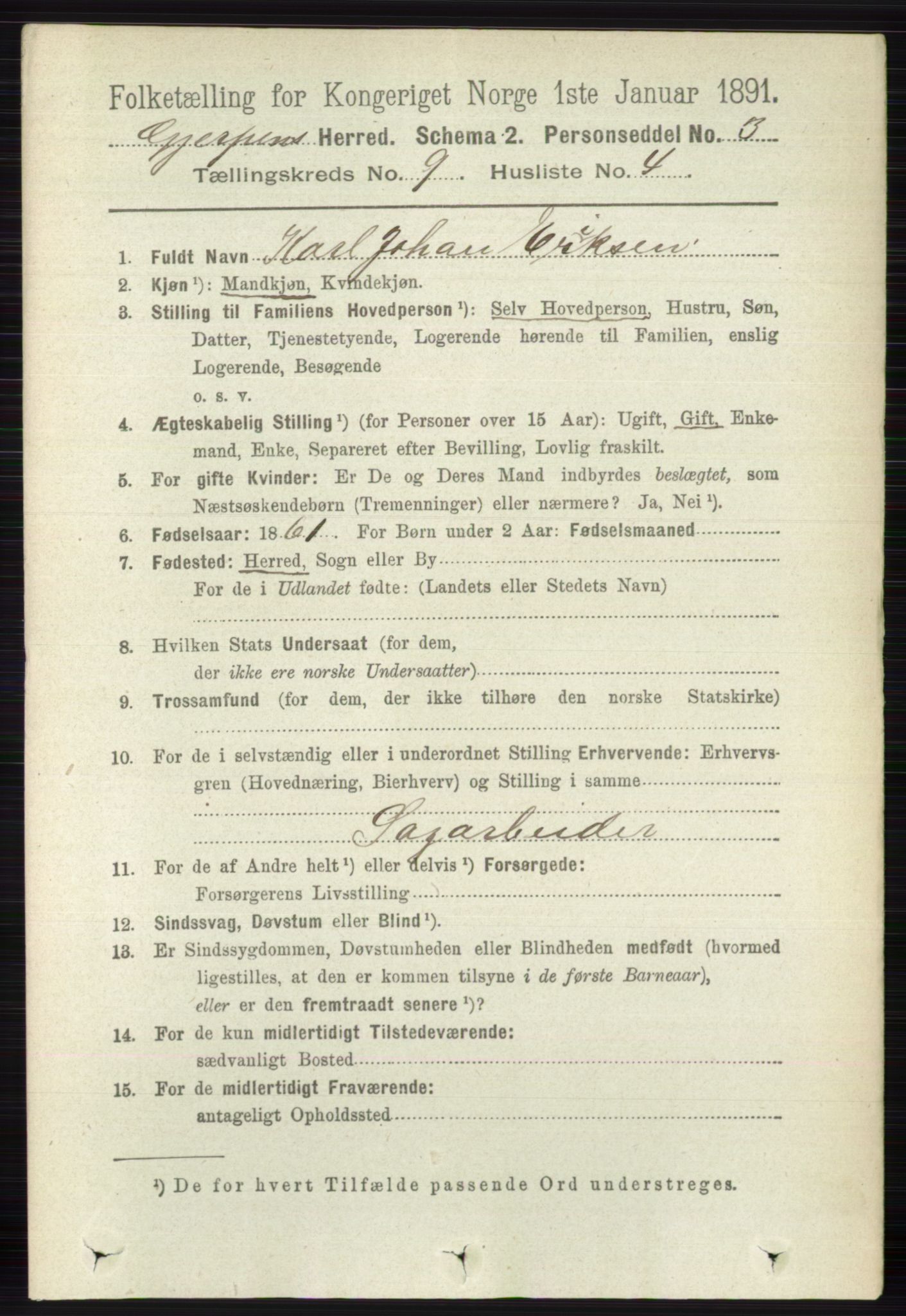 RA, 1891 census for 0812 Gjerpen, 1891, p. 5002