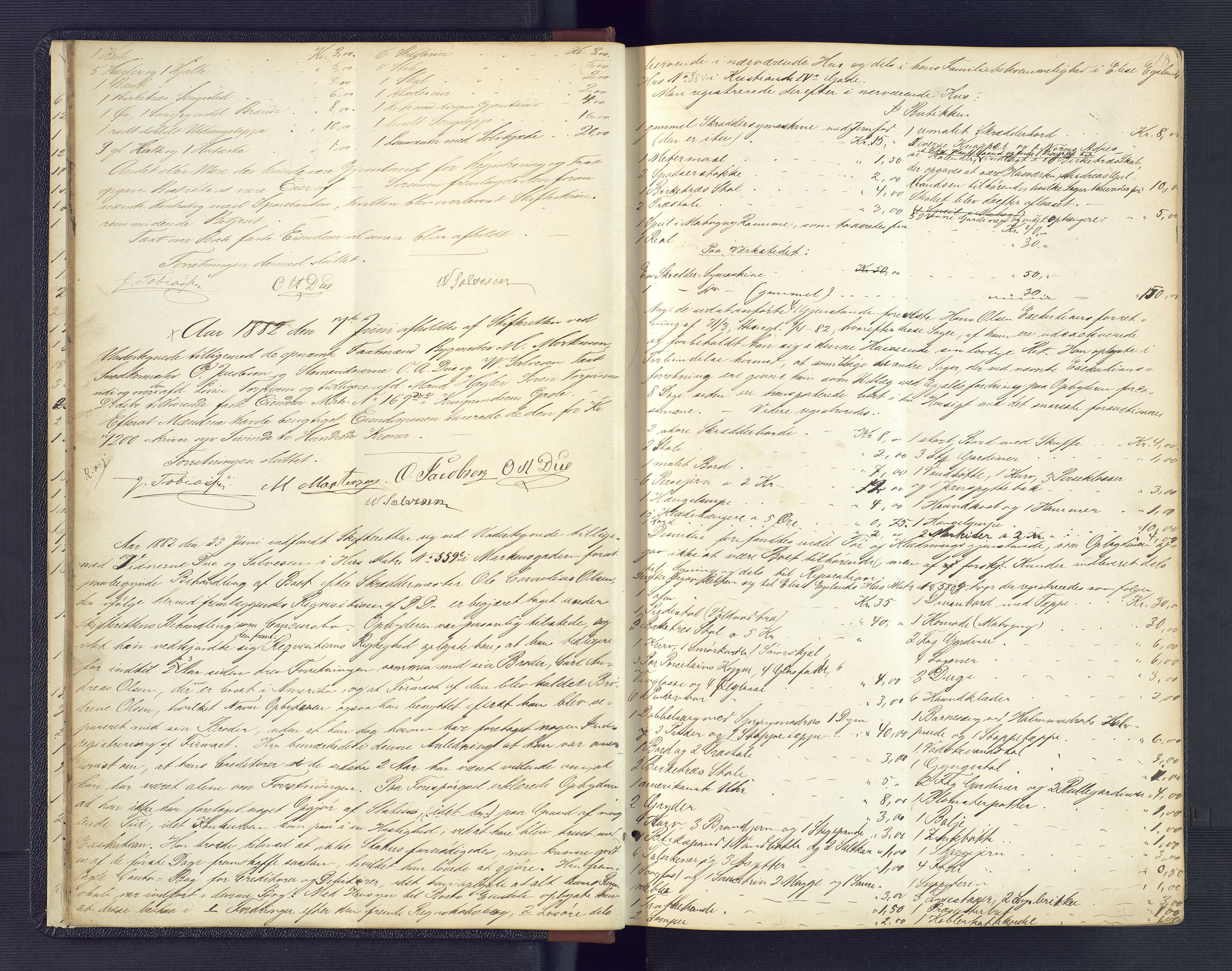Kristiansand byrett, AV/SAK-1223-0001/H/Hc/L0032: Skifteregistreringsprotokoll nr. 4, med register, 1881-1888, p. 18