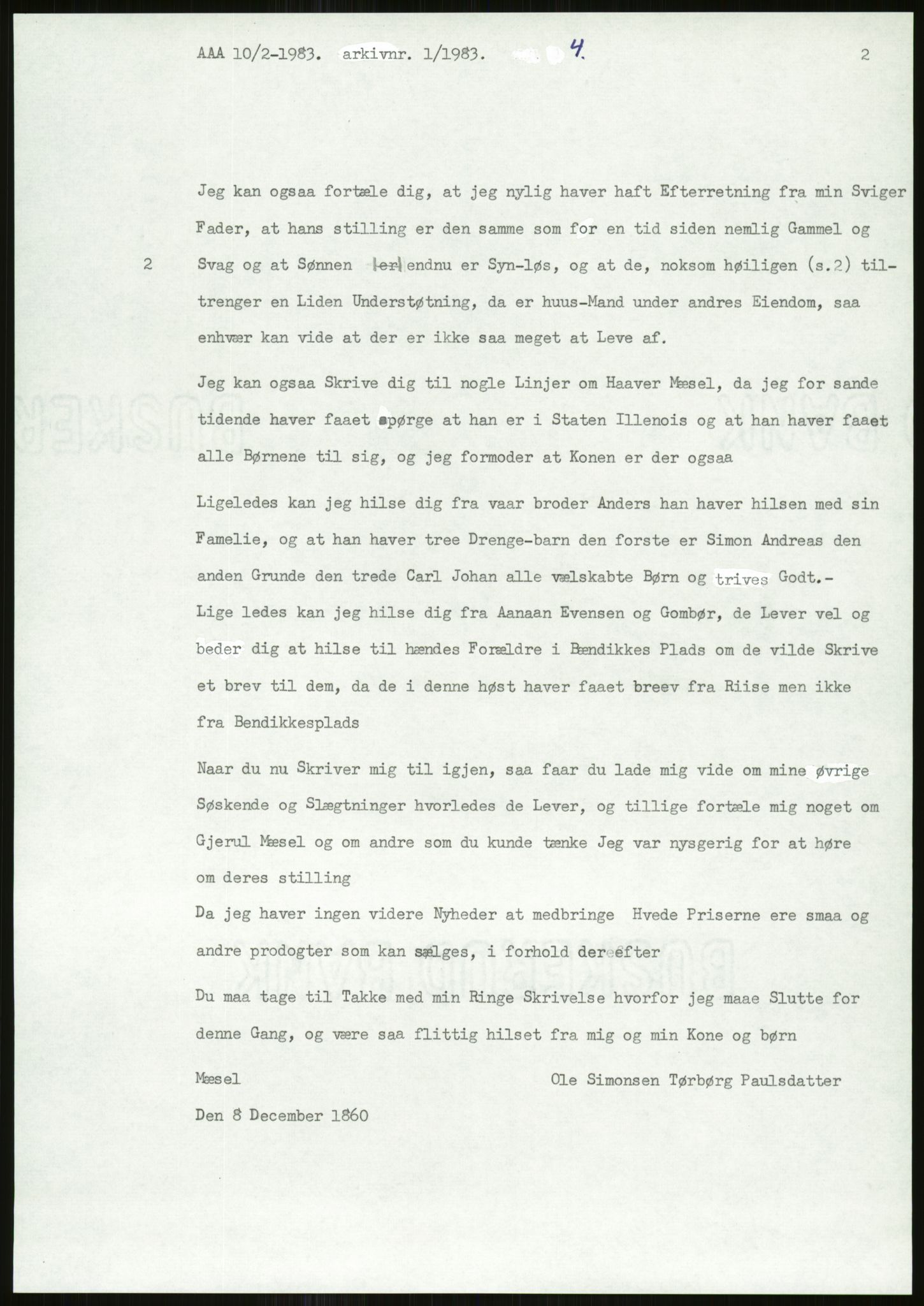 Samlinger til kildeutgivelse, Amerikabrevene, AV/RA-EA-4057/F/L0026: Innlån fra Aust-Agder: Aust-Agder-Arkivet - Erickson, 1838-1914, p. 347