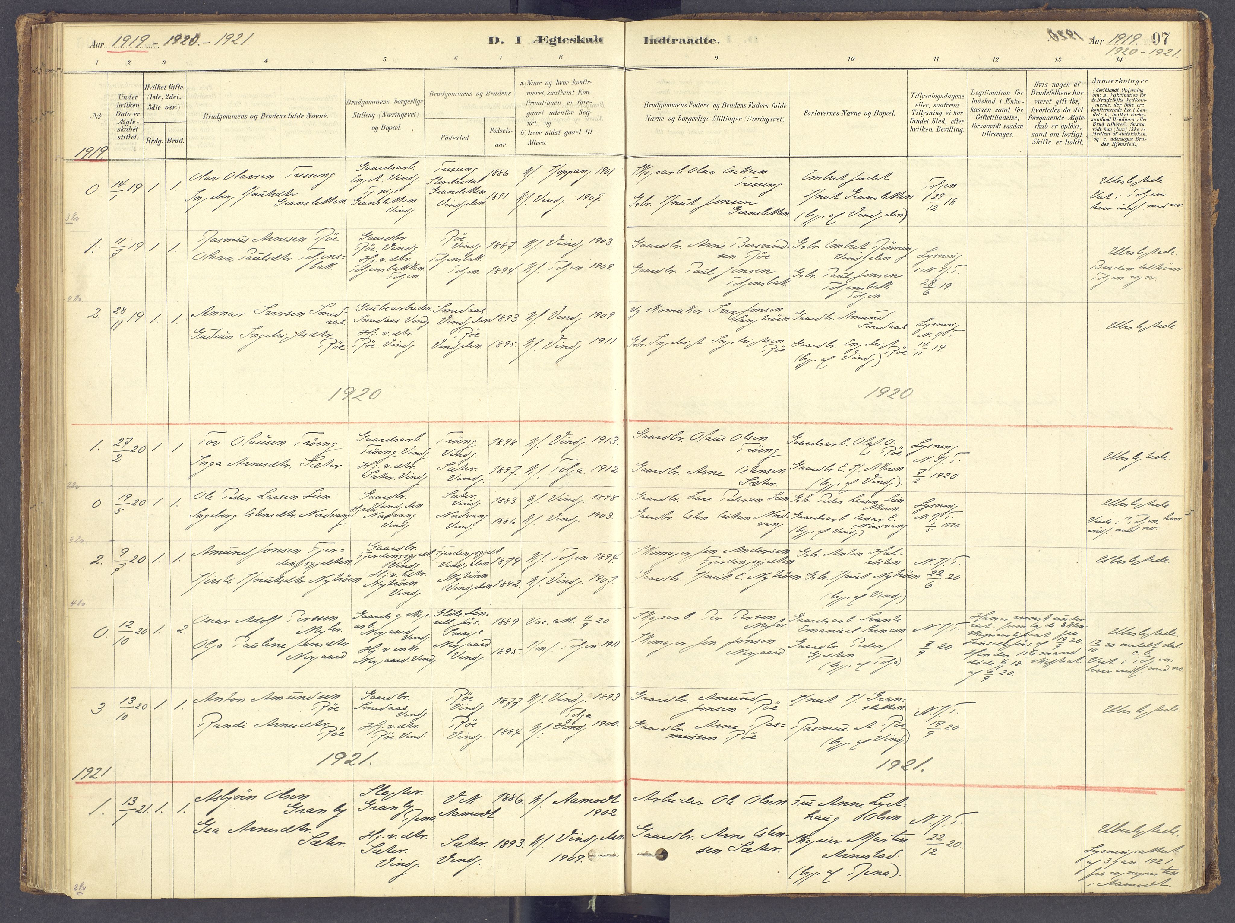 Tolga prestekontor, SAH/PREST-062/K/L0012: Parish register (official) no. 12, 1877-1925, p. 97