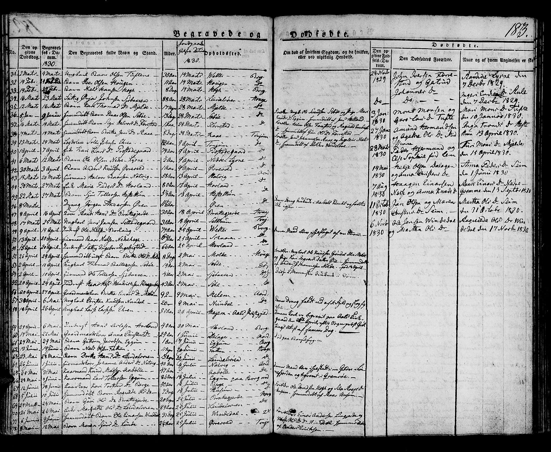 Lærdal sokneprestembete, SAB/A-81201: Parish register (official) no. A 5, 1822-1834, p. 183