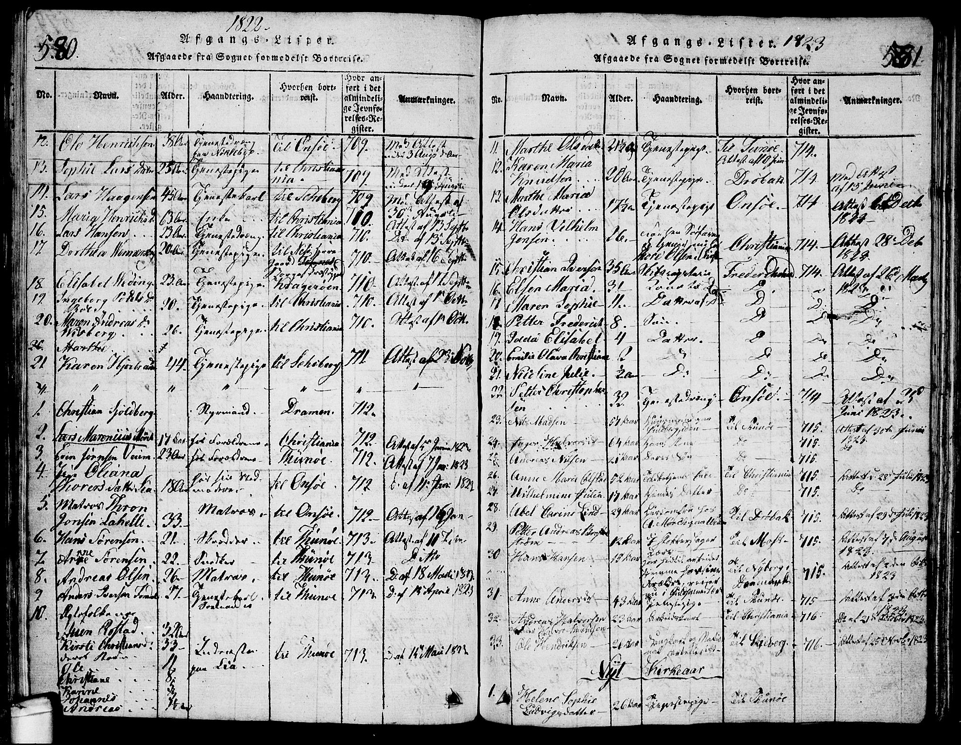 Glemmen prestekontor Kirkebøker, AV/SAO-A-10908/G/Ga/L0001: Parish register (copy) no. 1, 1816-1838, p. 580-581