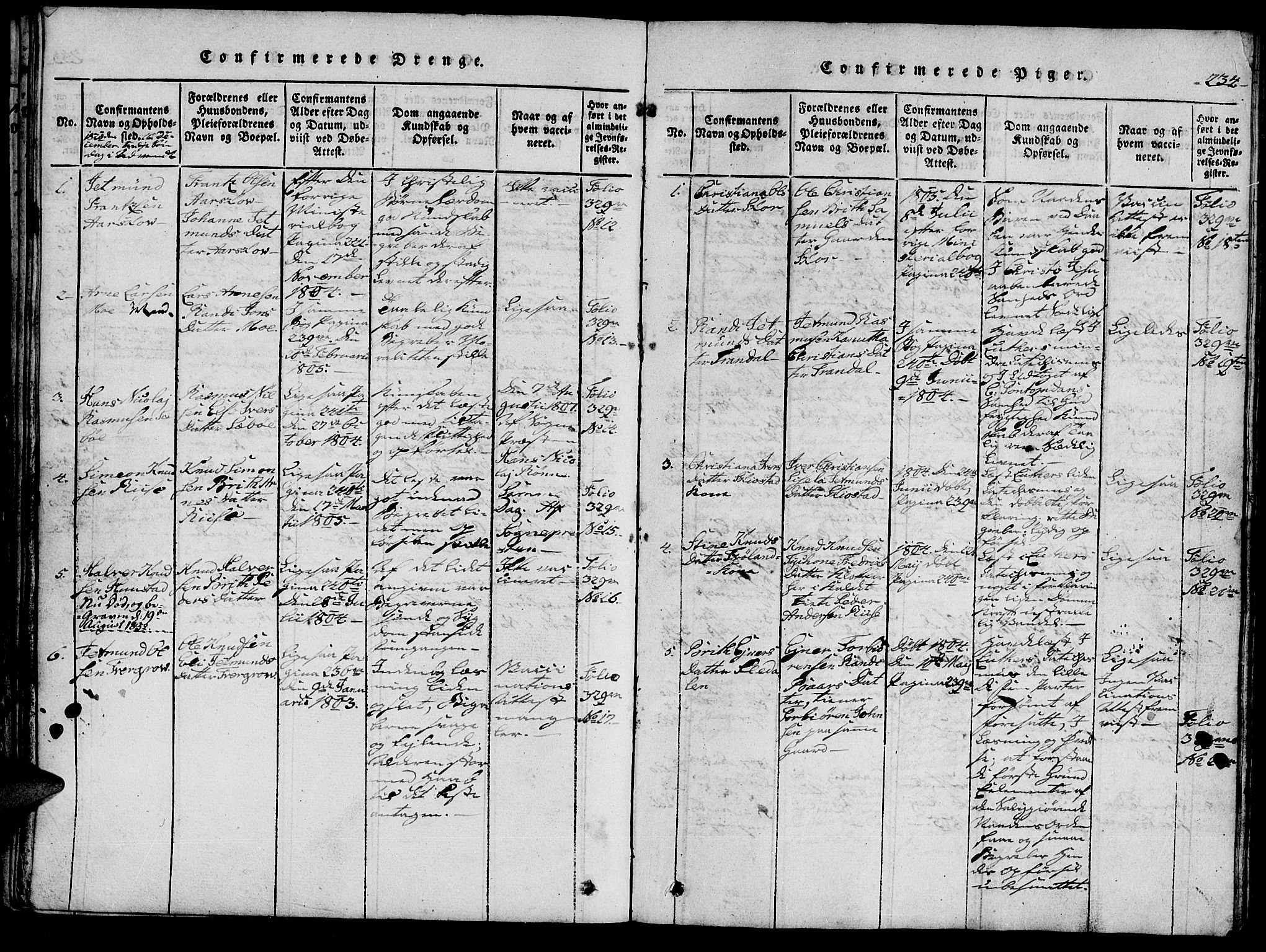 Ministerialprotokoller, klokkerbøker og fødselsregistre - Møre og Romsdal, SAT/A-1454/515/L0207: Parish register (official) no. 515A03, 1819-1829, p. 234