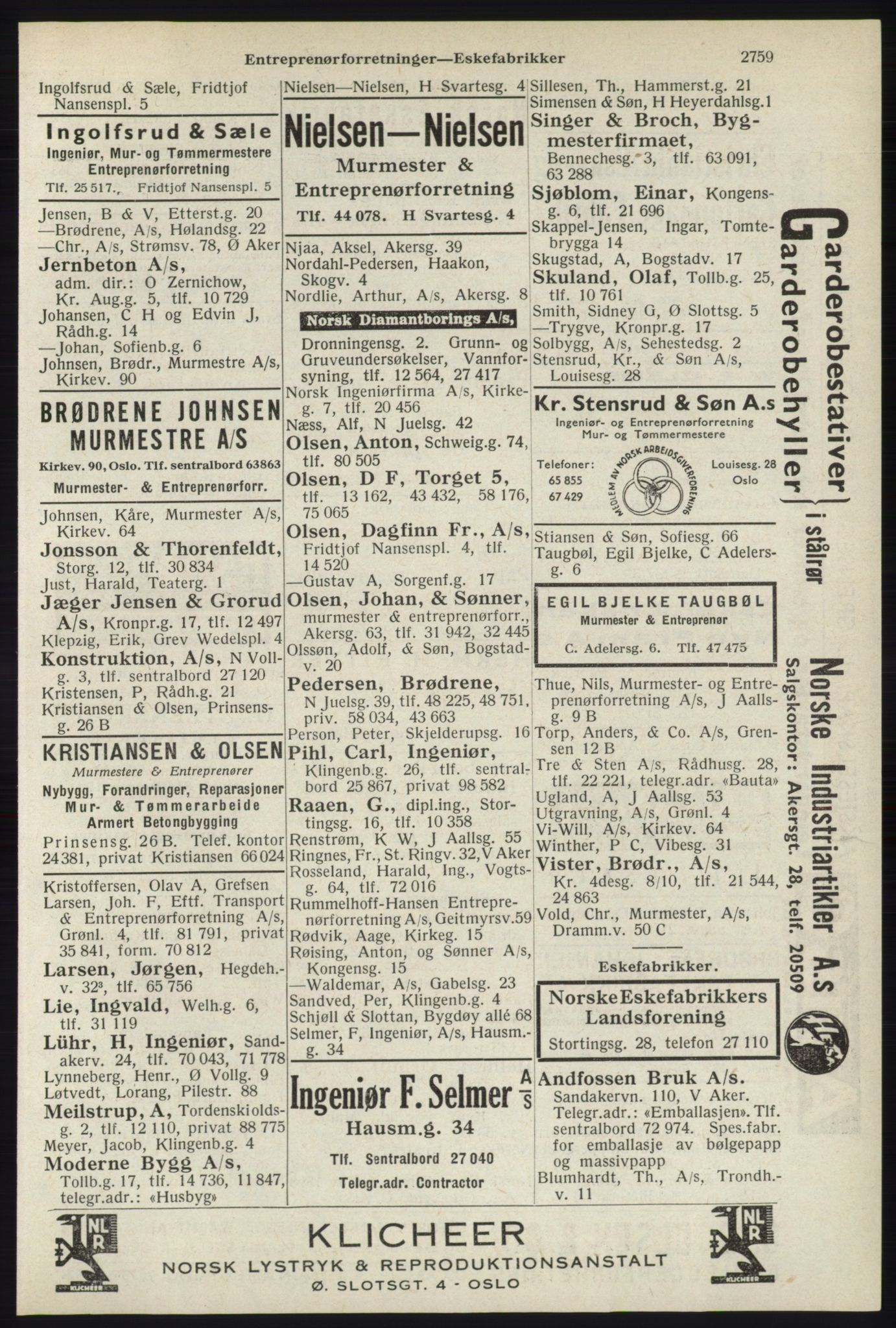 Kristiania/Oslo adressebok, PUBL/-, 1940, p. 2709