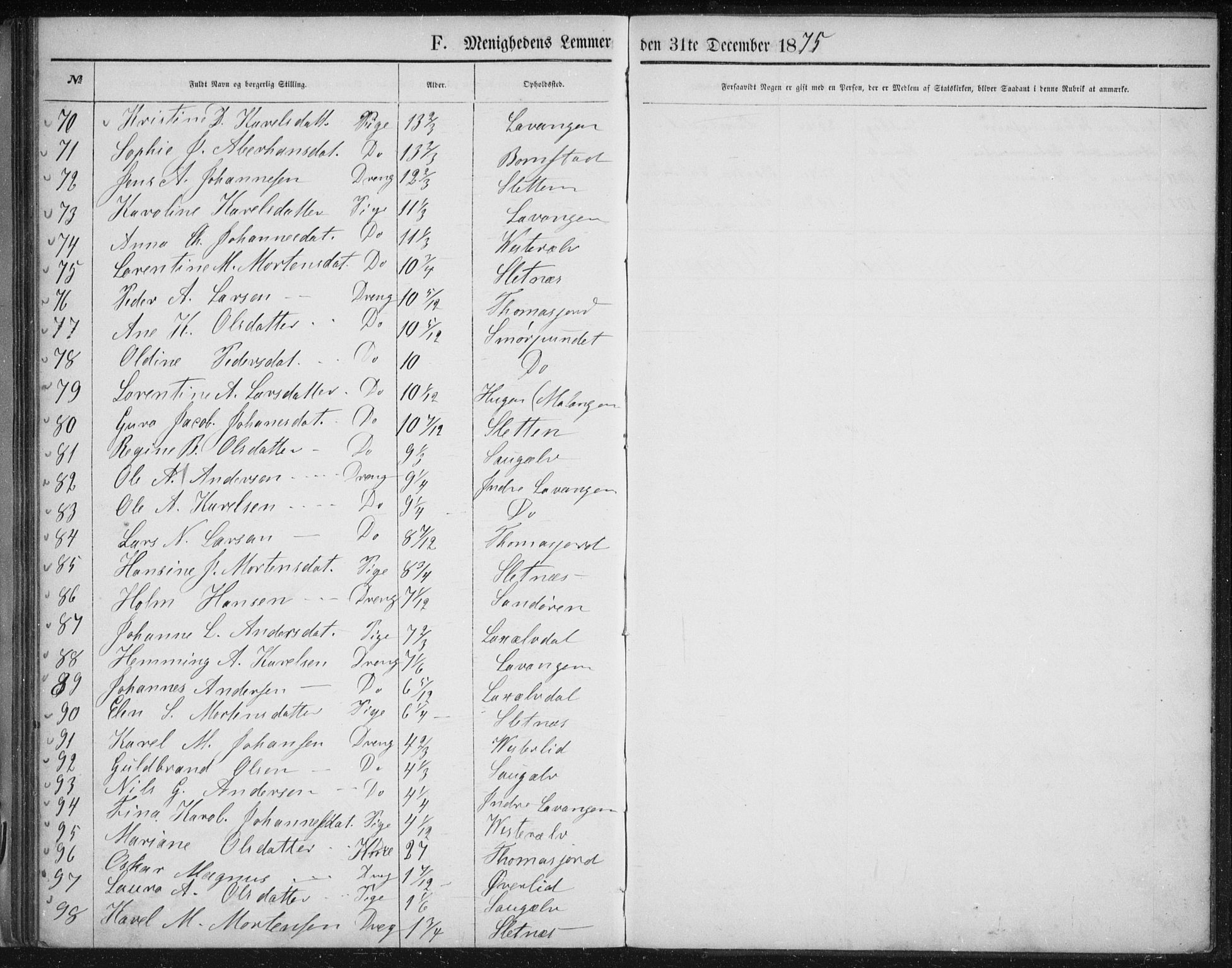 Fylkesmannen i Troms, AV/SATØ-S-0001/A7.10.1/L1974: Dissenter register no. TF 1974, 1856-1892