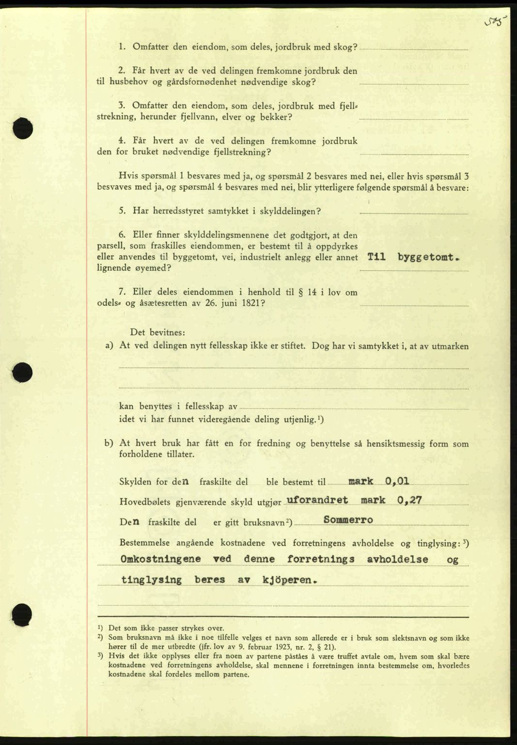 Nordmøre sorenskriveri, AV/SAT-A-4132/1/2/2Ca: Mortgage book no. A95, 1943-1943, Diary no: : 1580/1943