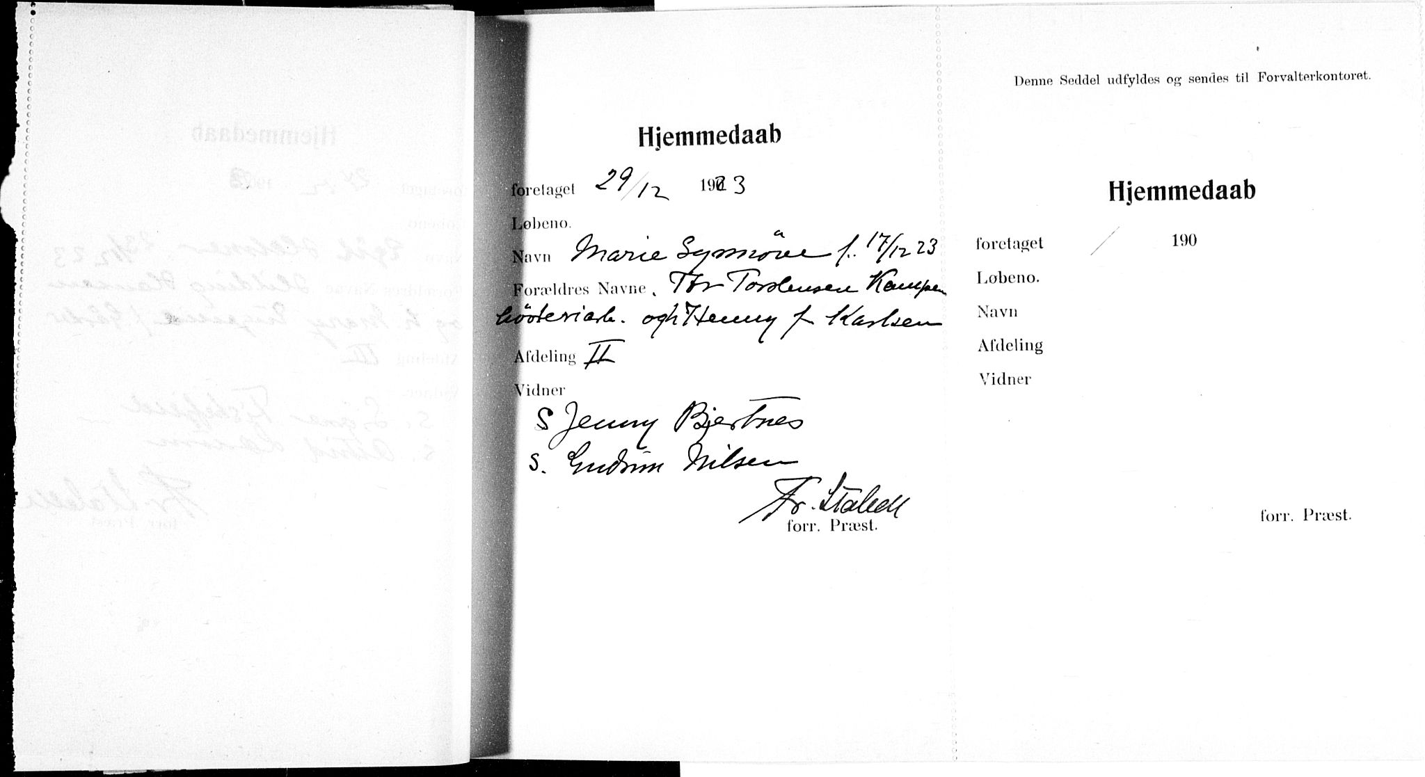 Ullevål sykehus prestekontor Kirkebøker, SAO/A-10542a/K/Ka/L0004: Baptism register no. 4, 1906-1926