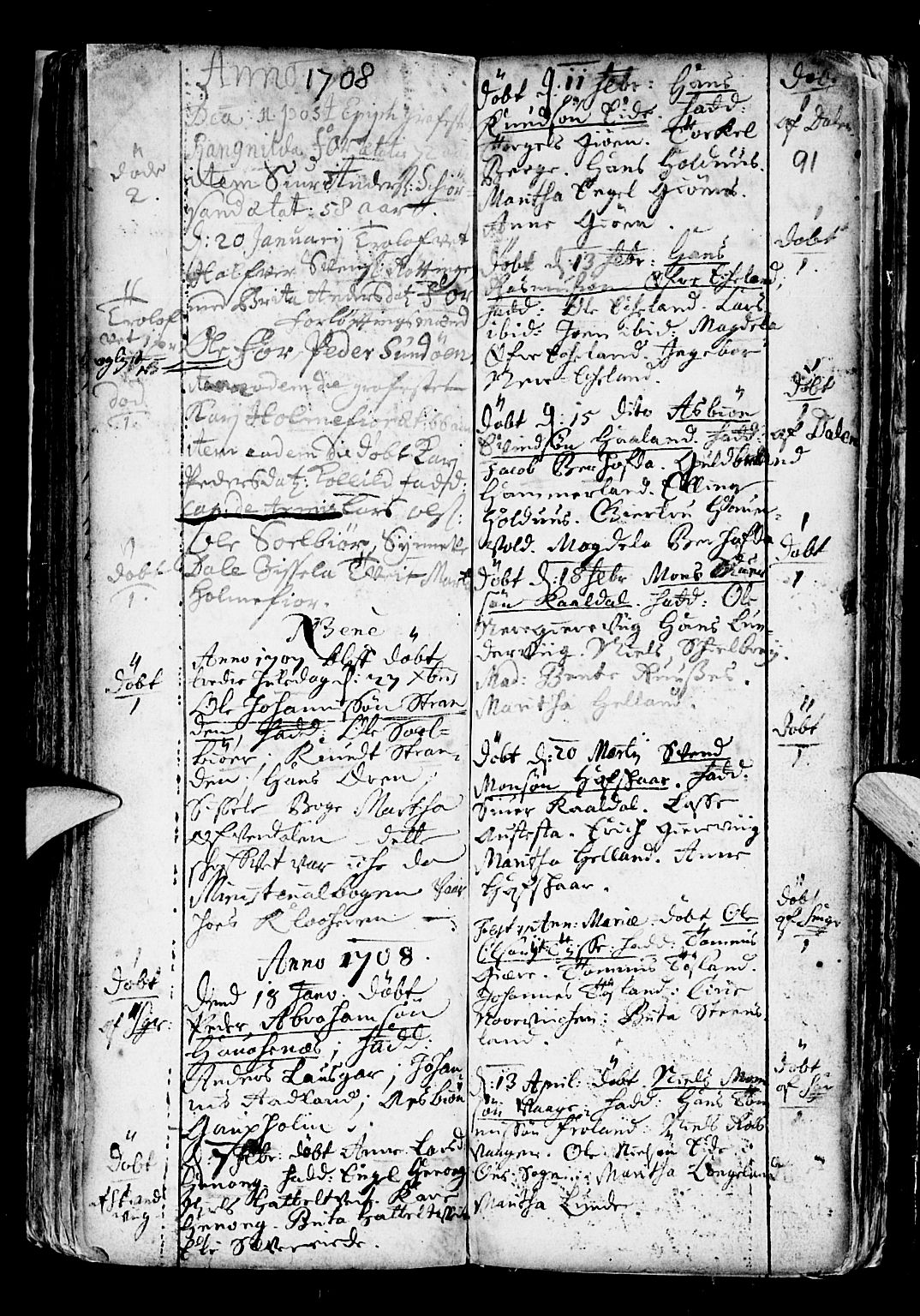 Os sokneprestembete, SAB/A-99929: Parish register (official) no. A 6, 1669-1719, p. 91