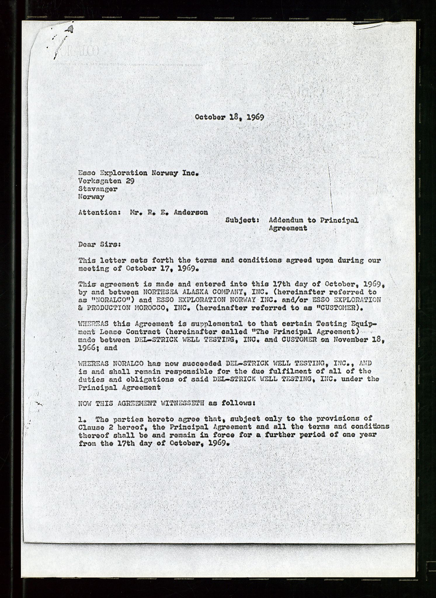 Pa 1512 - Esso Exploration and Production Norway Inc., AV/SAST-A-101917/E/Ea/L0020: Kontrakter og avtaler, 1966-1974, p. 201