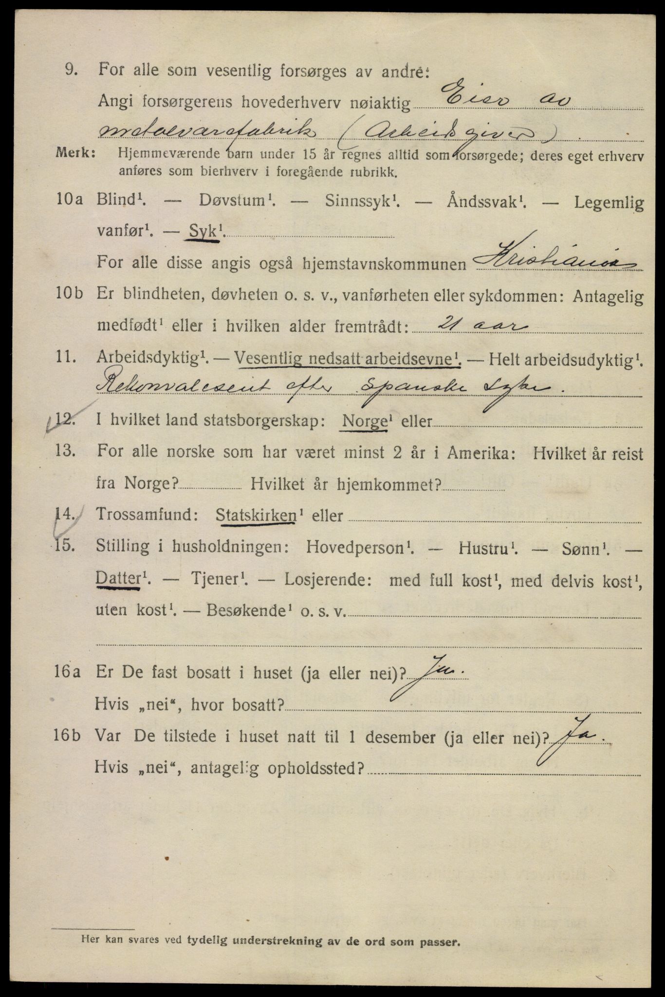 SAO, 1920 census for Kristiania, 1920, p. 409496