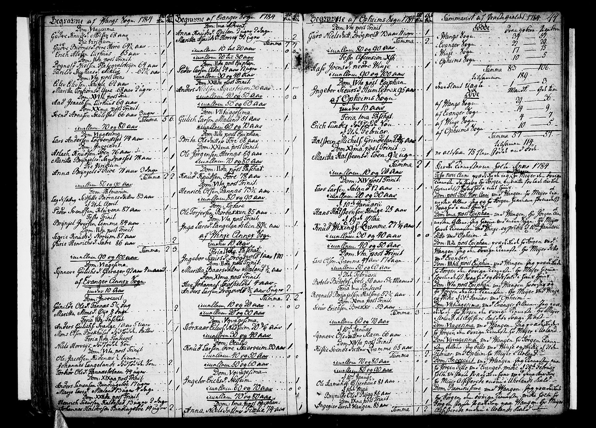 Voss sokneprestembete, SAB/A-79001/H/Haa: Parish register (official) no. A 9, 1780-1810, p. 44