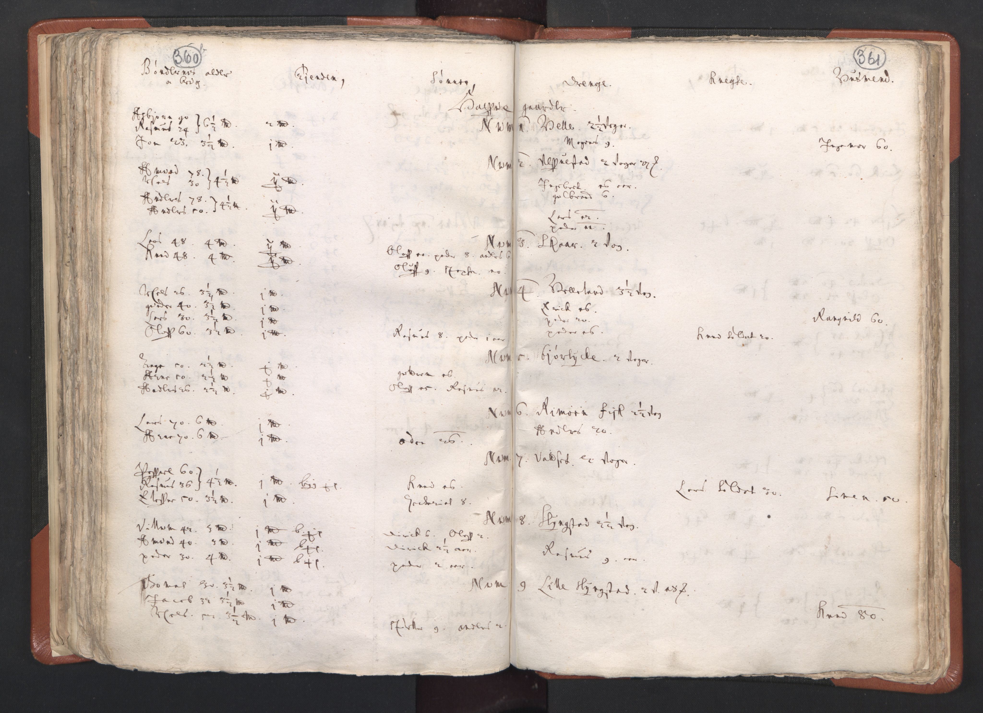 RA, Vicar's Census 1664-1666, no. 26: Sunnmøre deanery, 1664-1666, p. 360-361