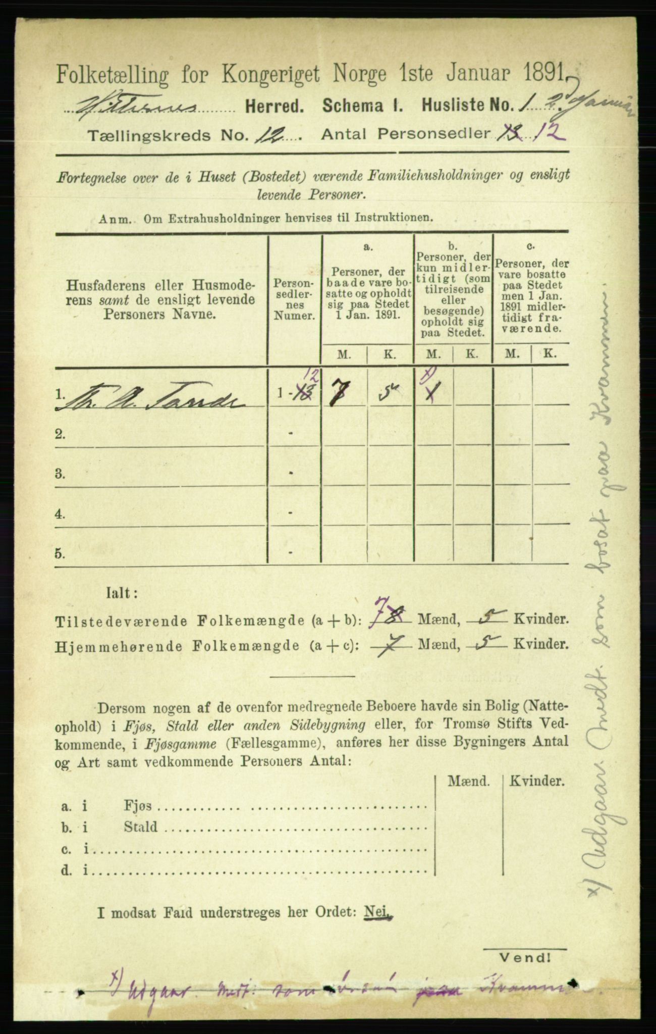 RA, 1891 census for 1617 Hitra, 1891, p. 2539