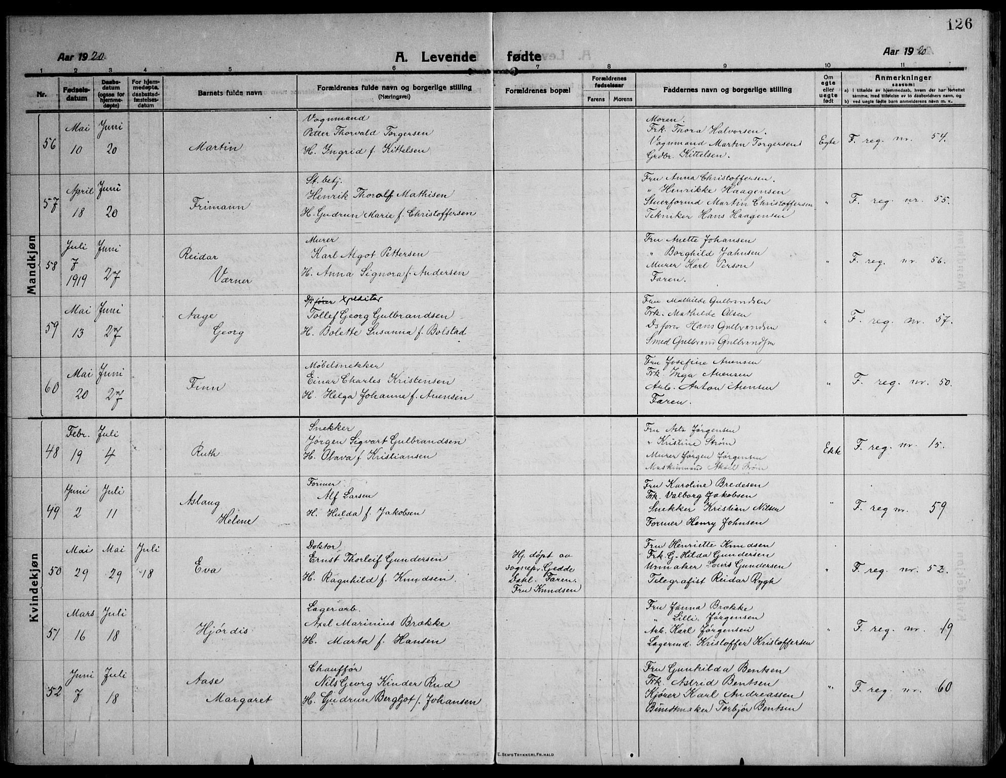 Strømsø kirkebøker, SAKO/A-246/F/Fa/L0029: Parish register (official) no. I 27, 1915-1930, p. 126